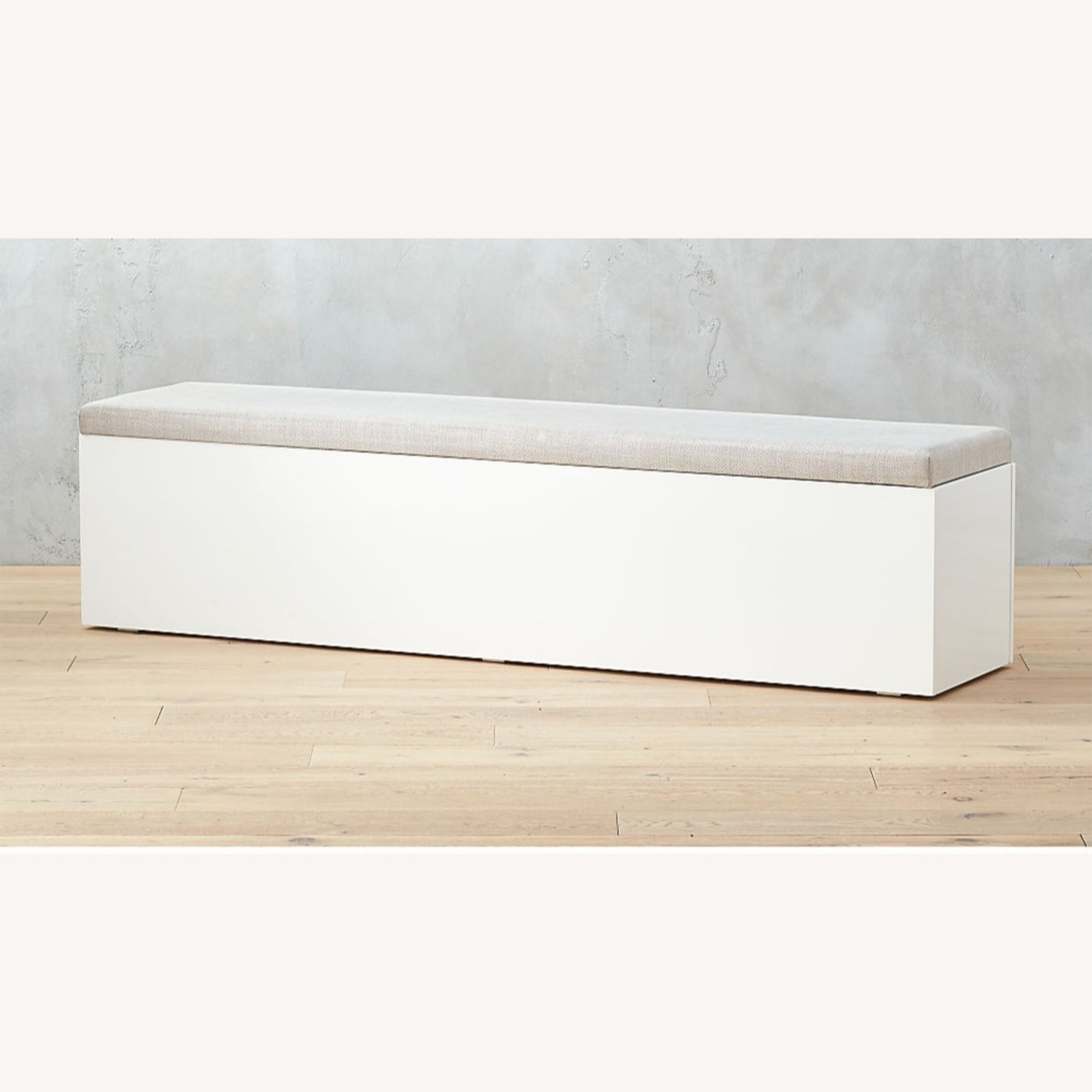 CB2 Large White Sand Storage Bench - image-1