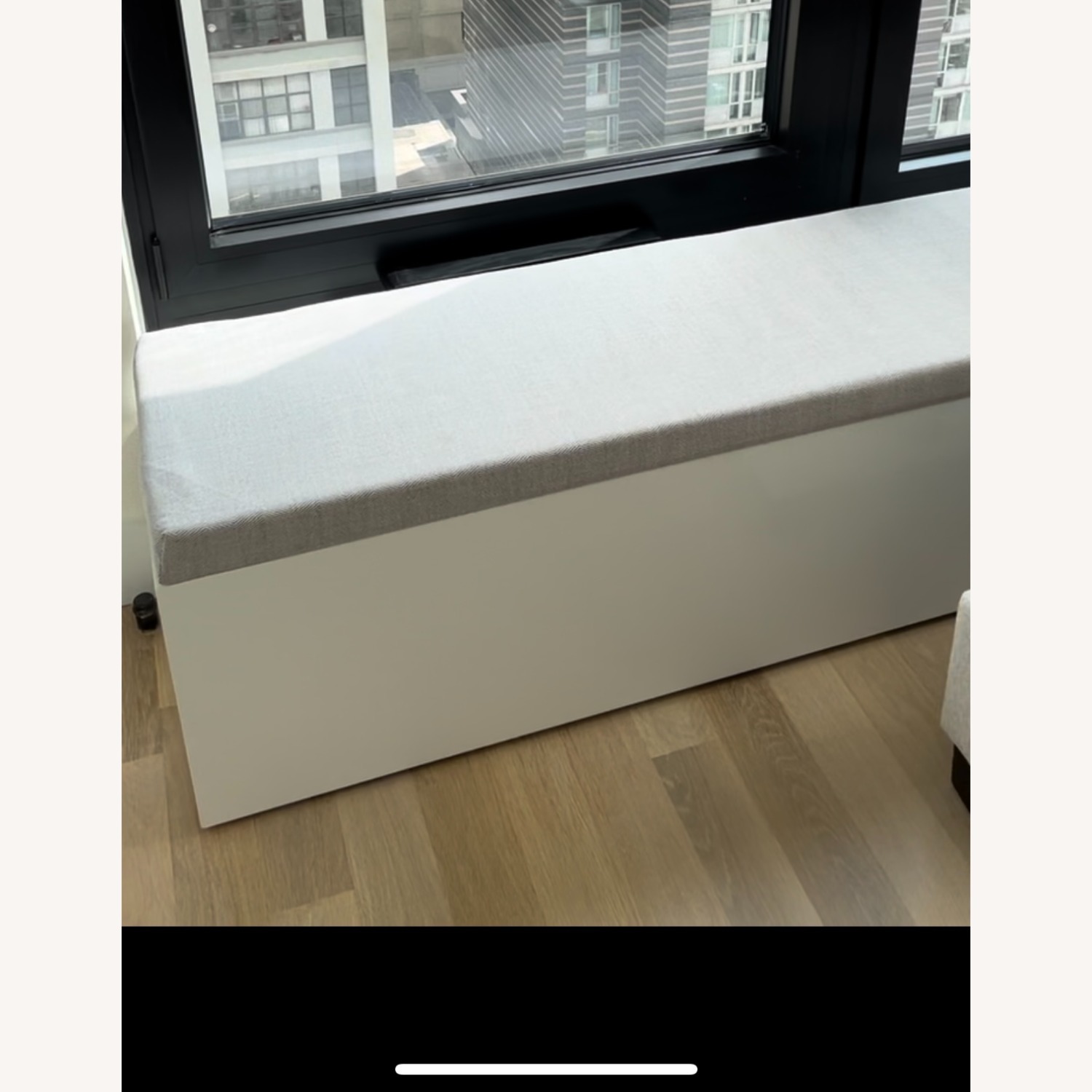 CB2 Large White Sand Storage Bench - image-3