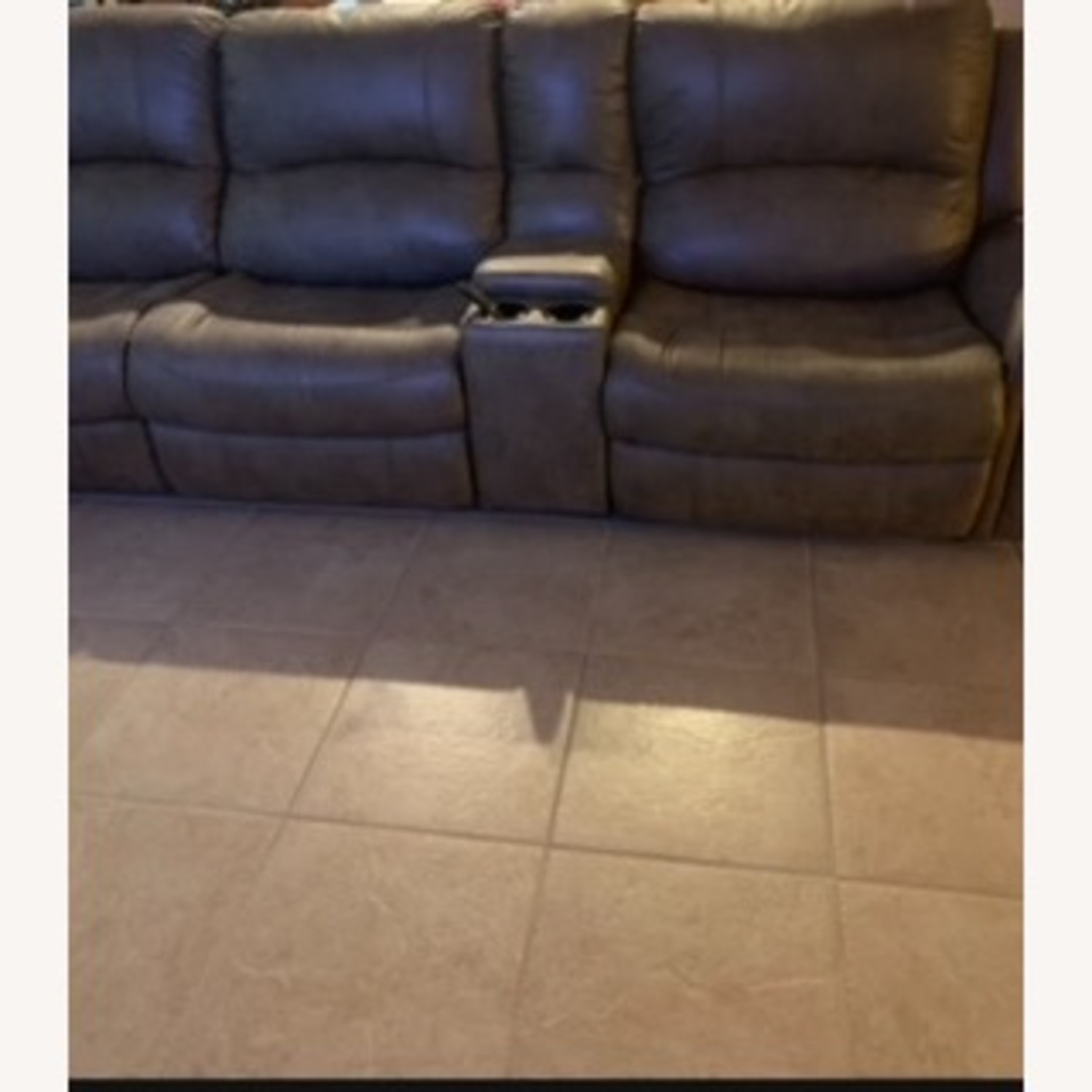 Brown Leather Sectional - image-2