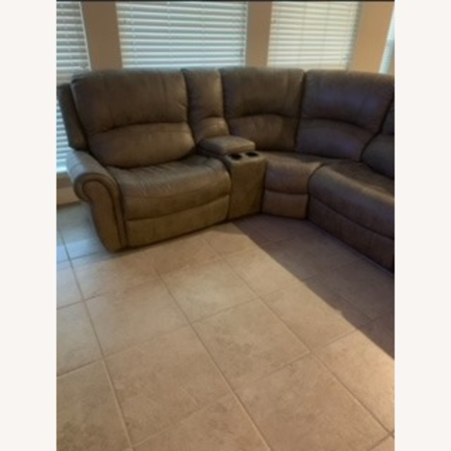 Brown Leather Sectional - image-3