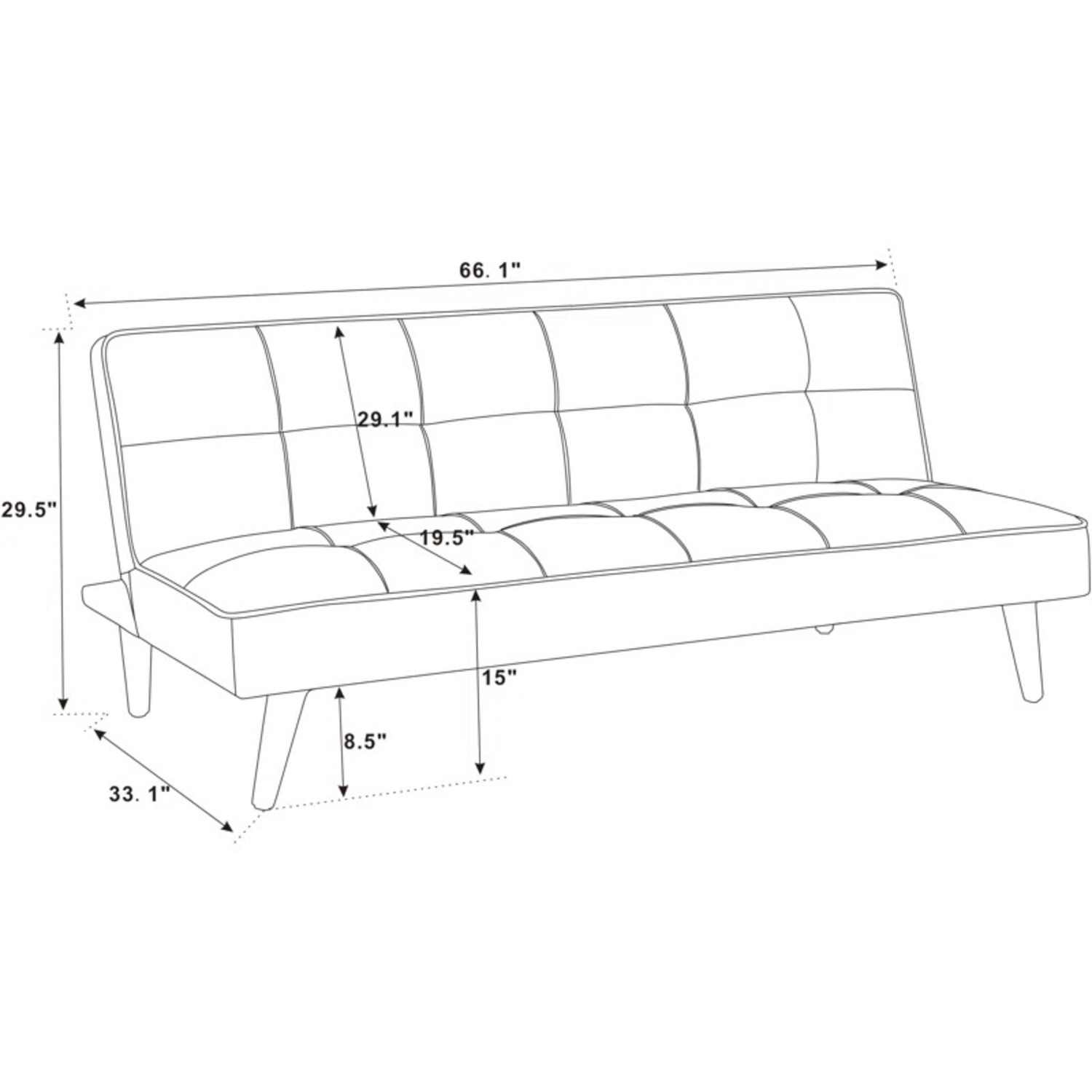 Villatoro 66.1" Armless Sofa Bed Sofa - image-4