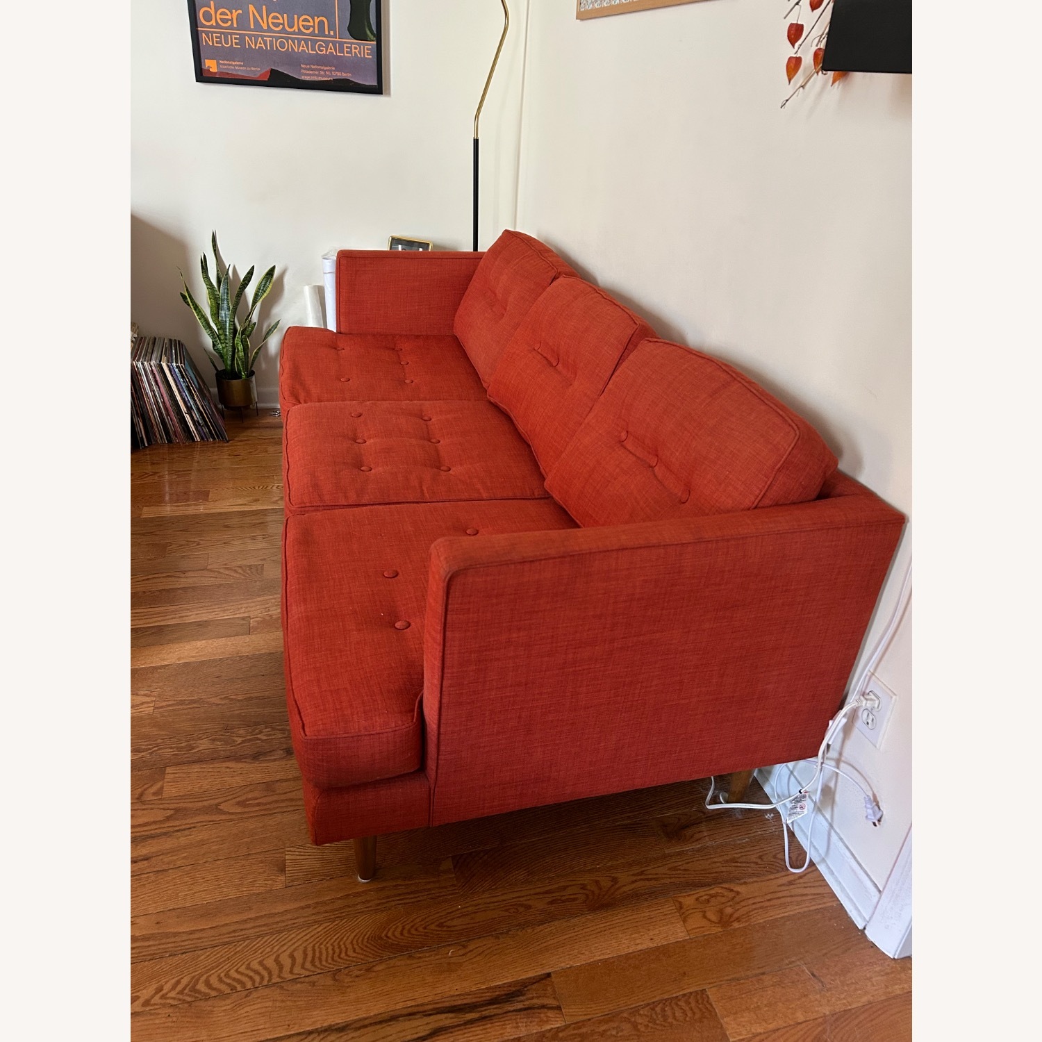 West Elm Orange Sofa - image-2