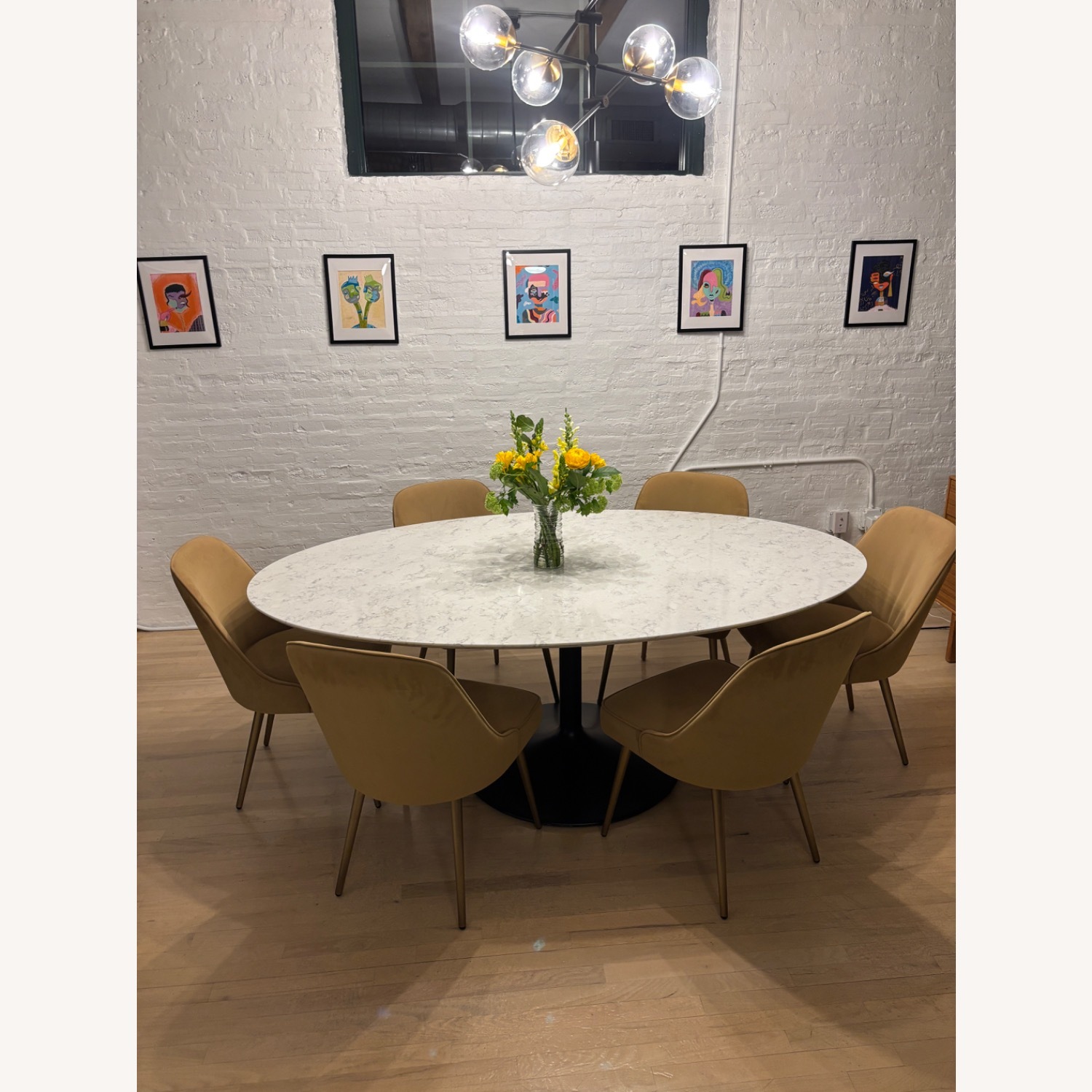 West Elm Mid-Century Upholstered Velvet Dining Chairs - image-1