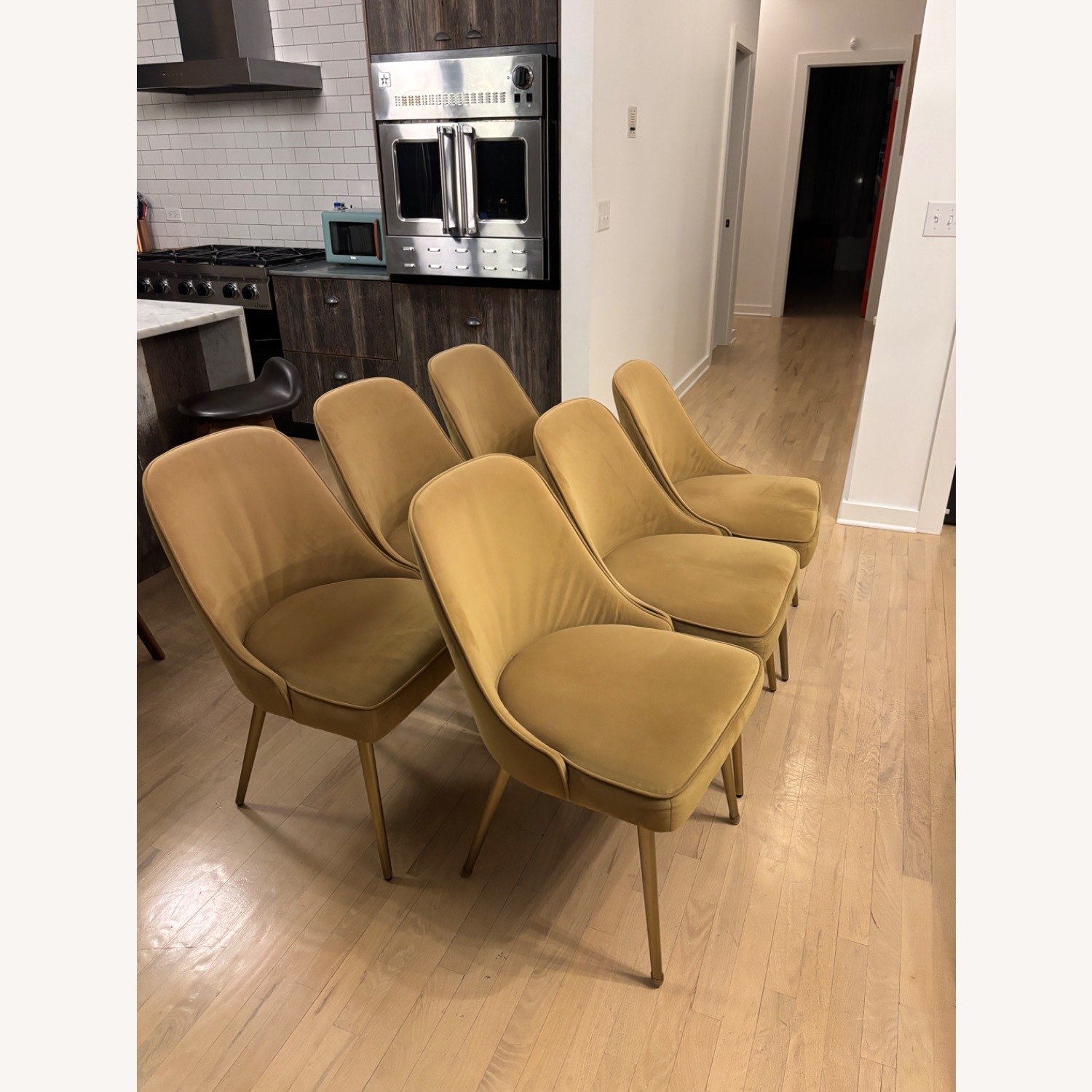 West Elm Mid-Century Upholstered Velvet Dining Chairs - image-2