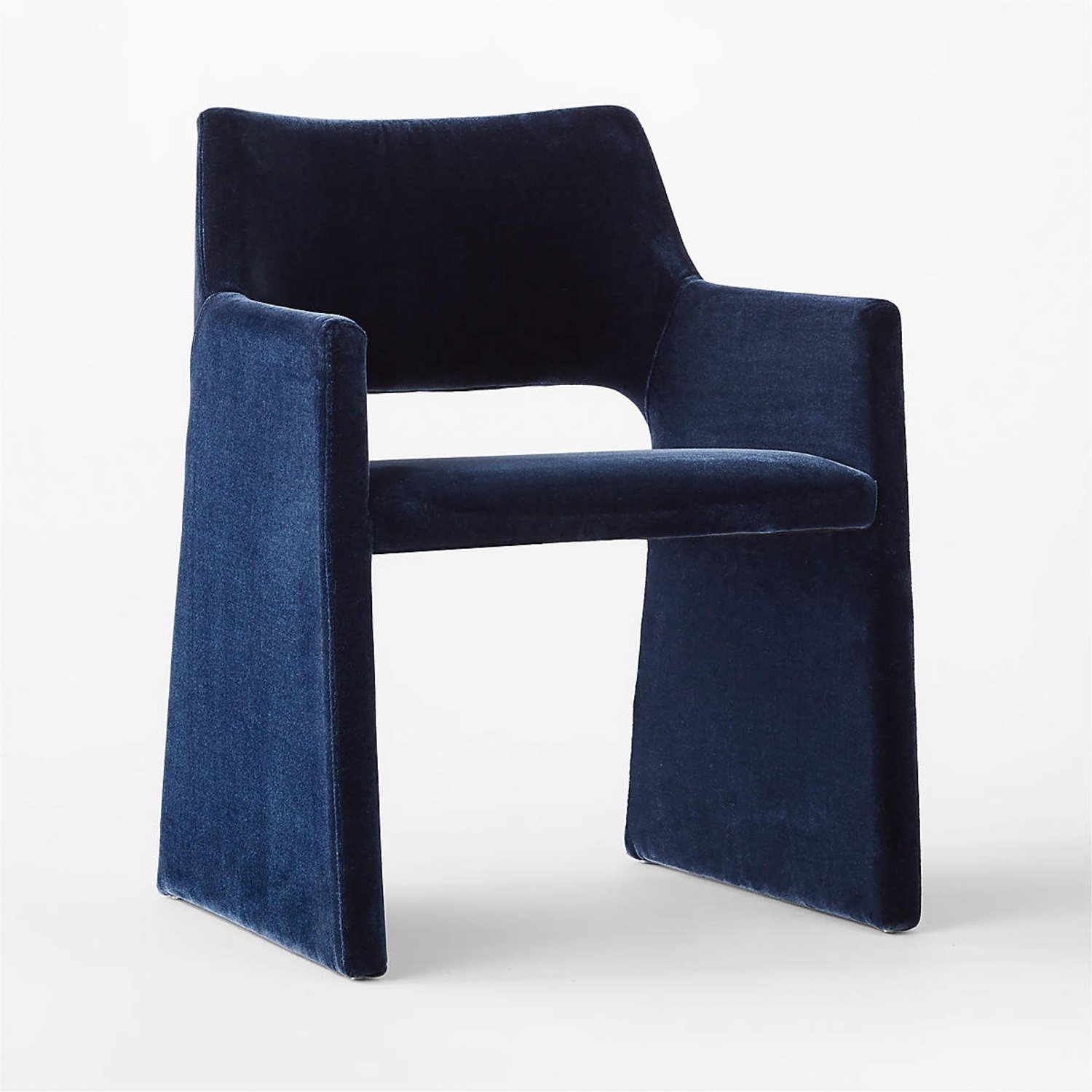 CB2 Mohair Navy Dining Armchair - image-4