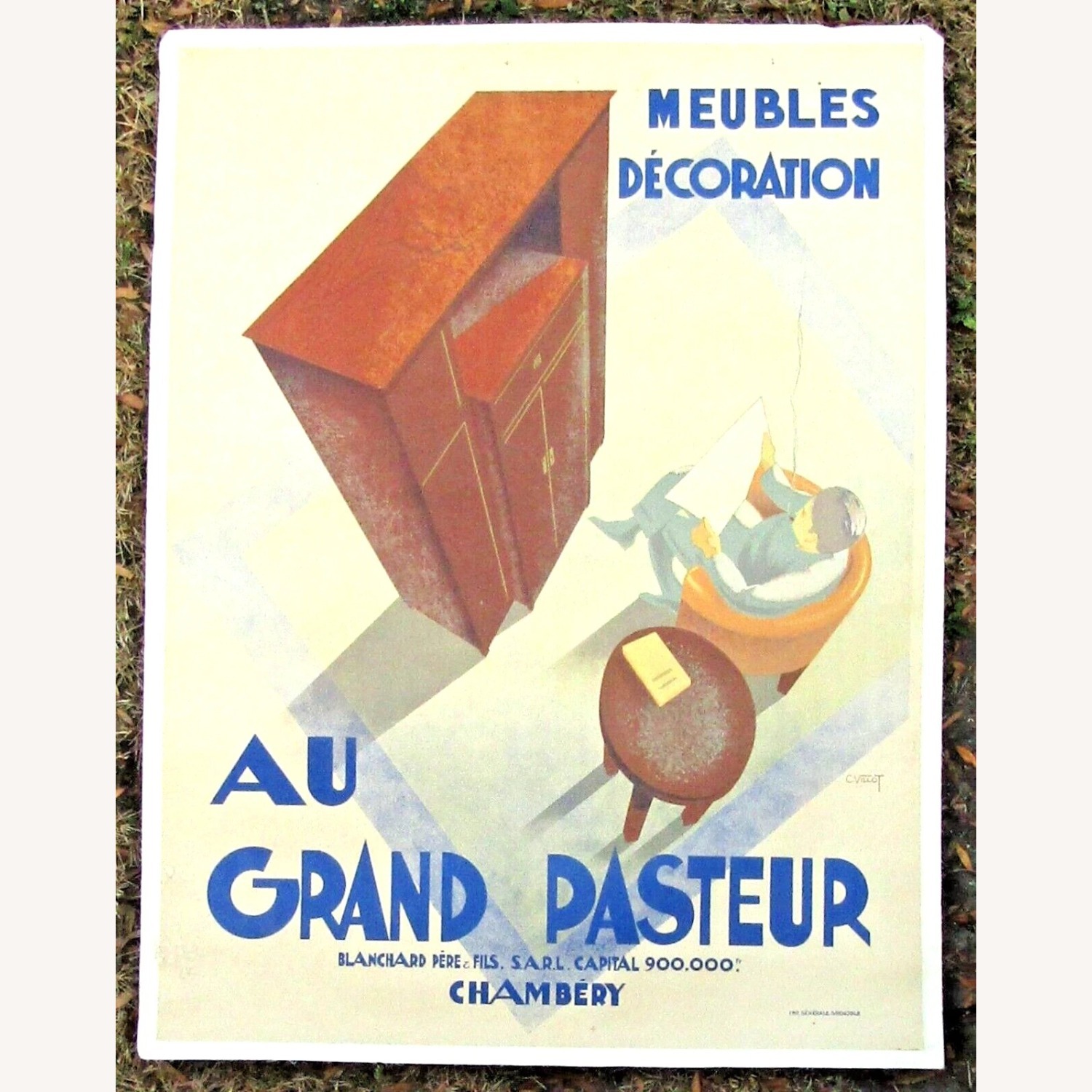 C. Villot Au Grand Pasteur French Art Deco Litho - image-1