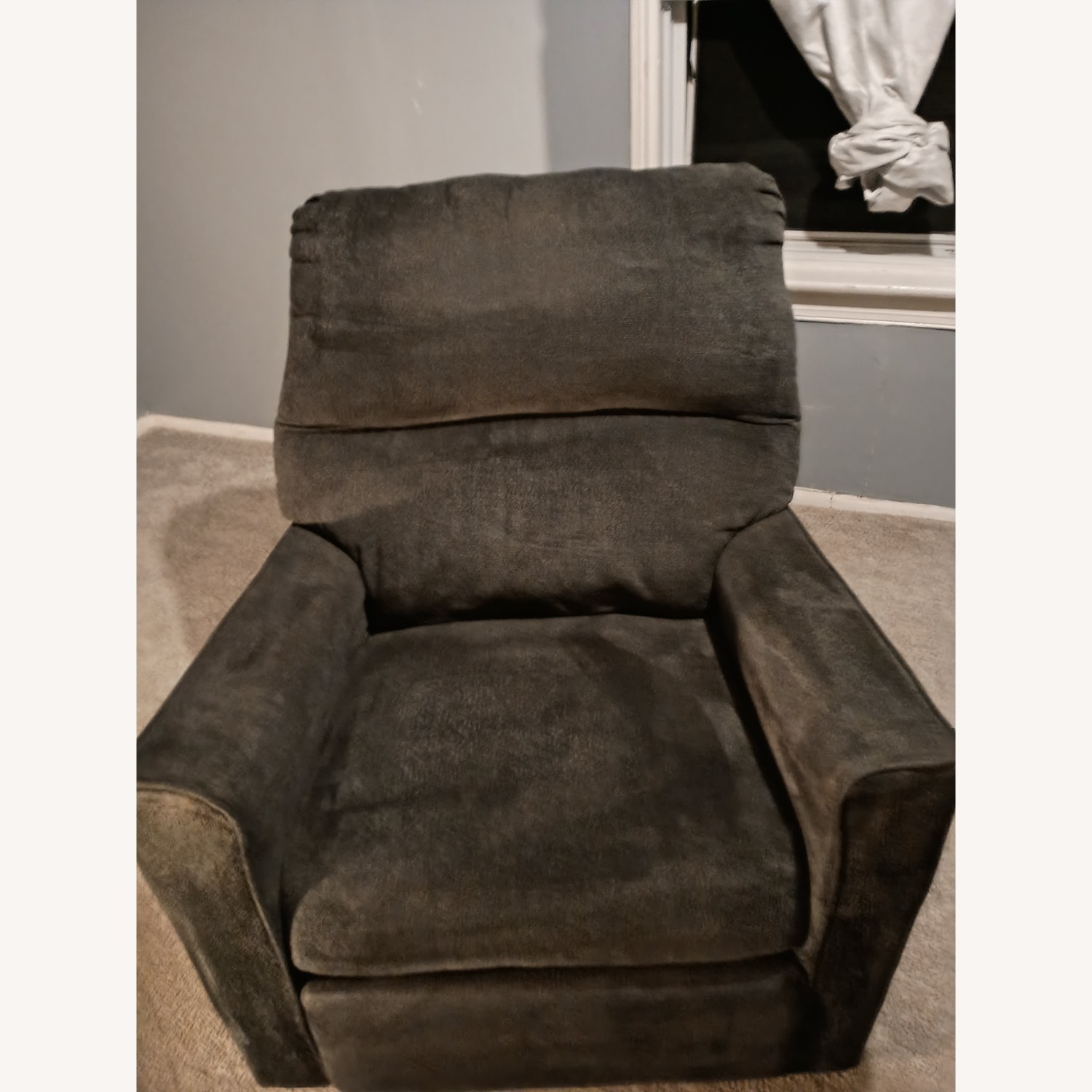Raymour & Flanigan Adelson Chenille Slate Gray Recliner Rocker - image-5