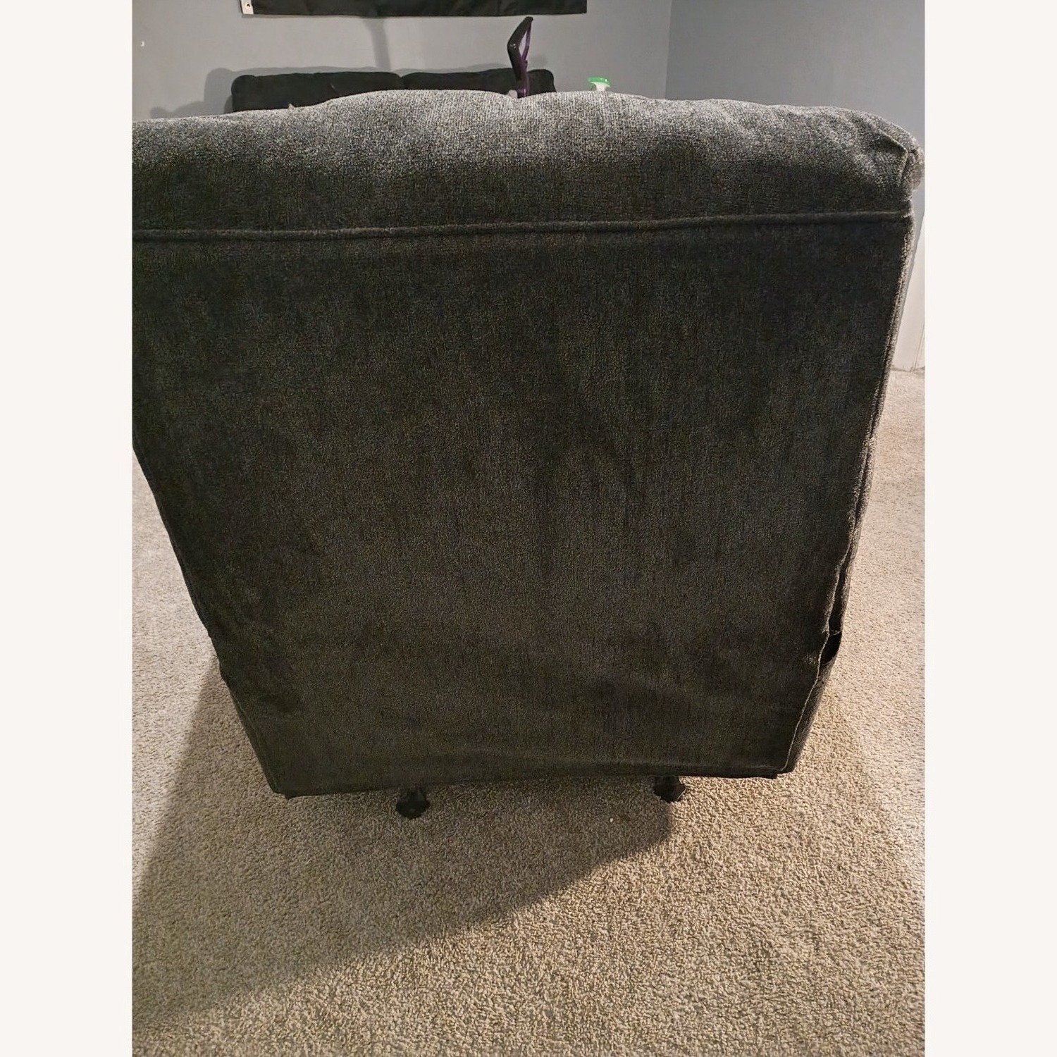 Raymour & Flanigan Adelson Chenille Slate Gray Recliner Rocker - image-4