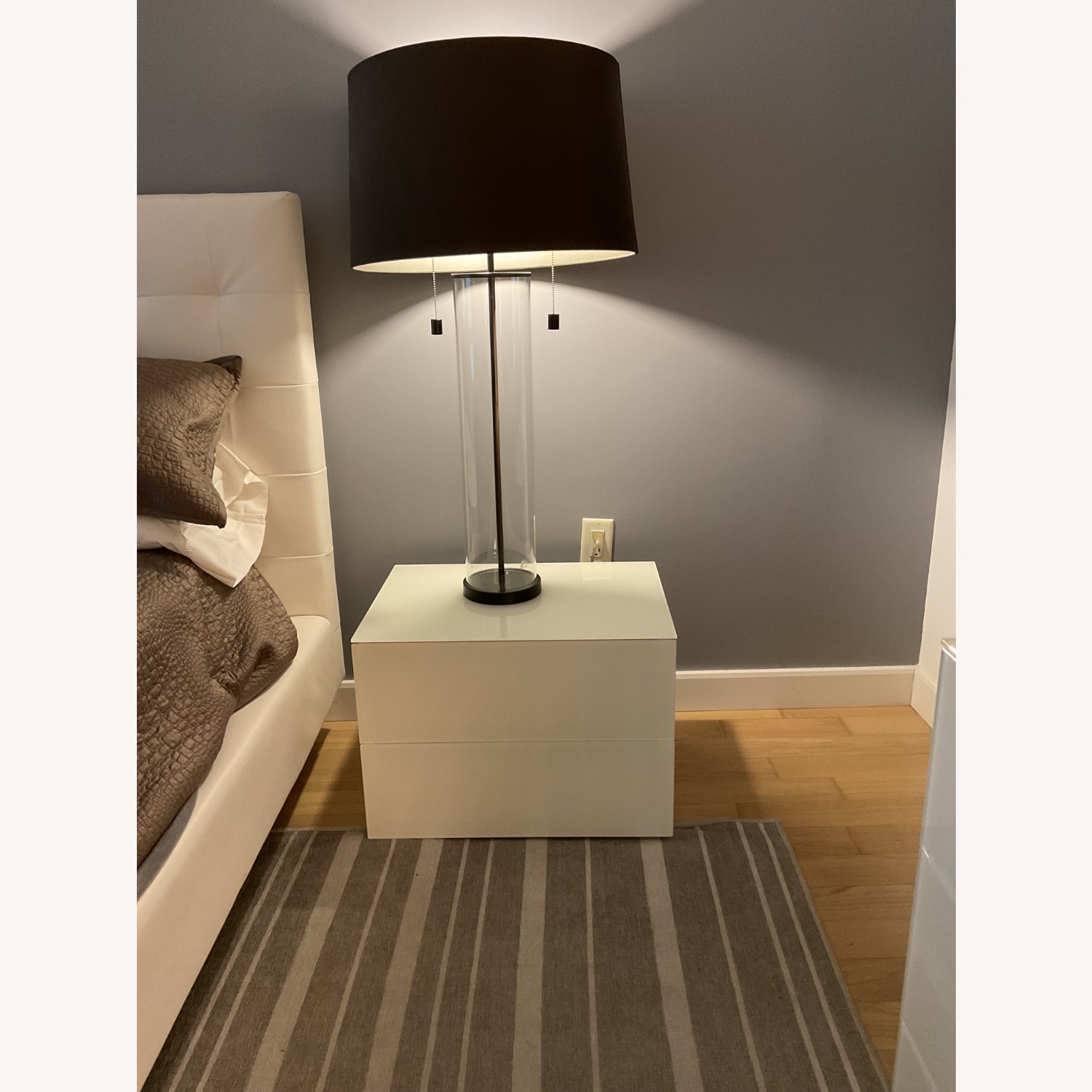 ItalModern Matching Bedside Tables 2 Drawers - image-1