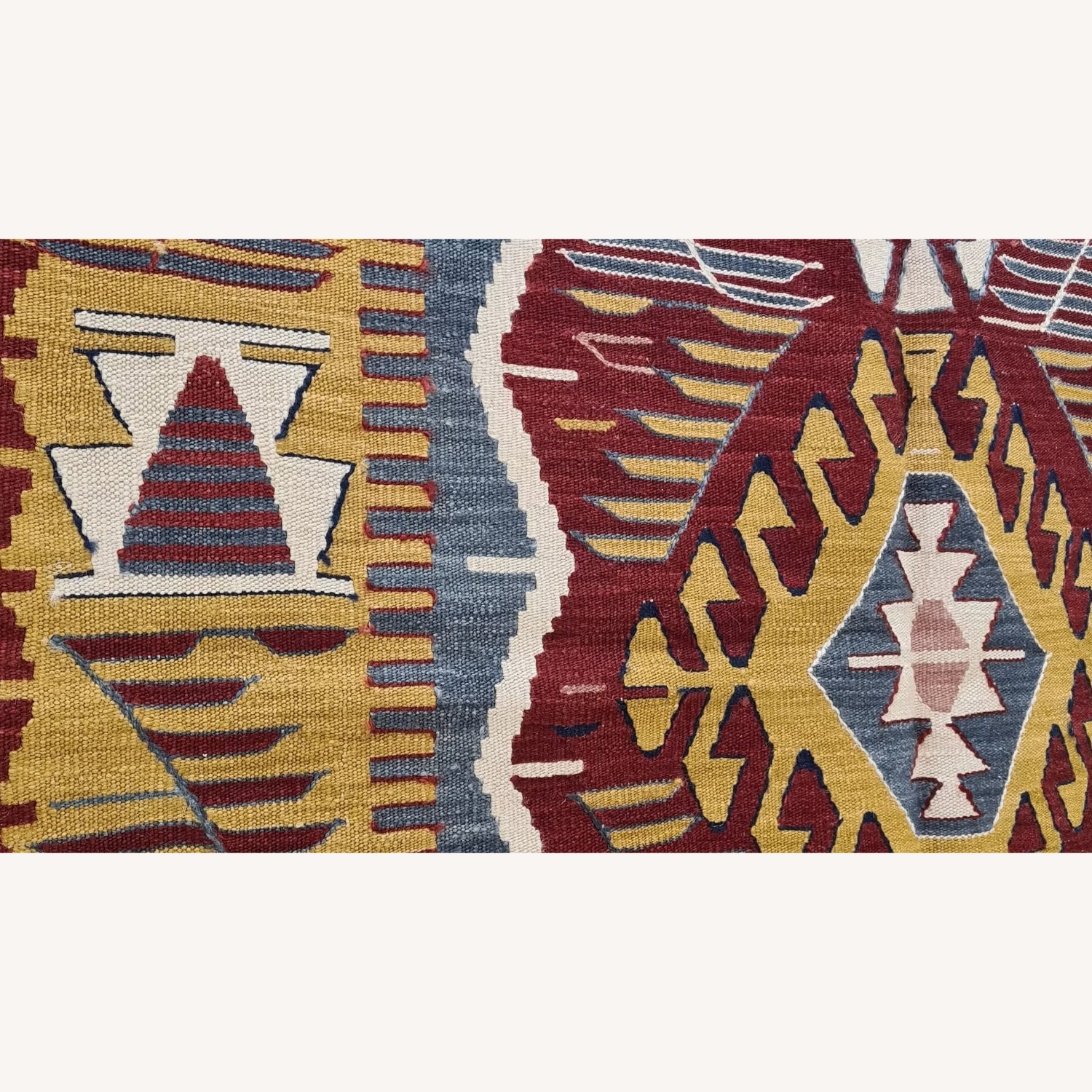 Contemporary Ushak Geometric Rug In Vintage Wine - image-5
