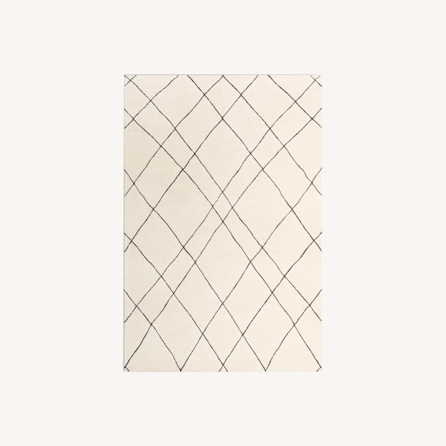 AllModern Seaton Wool Cream/Black Rug - image-0