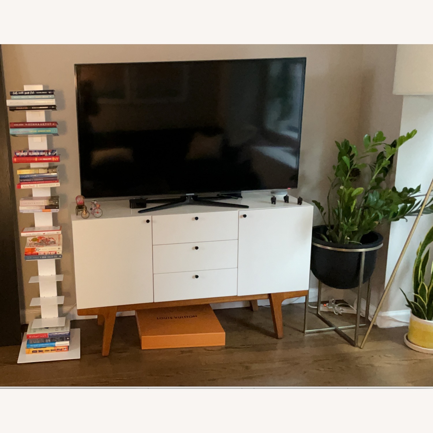 West Elm Modern 53" Buffet Media Console White Lacquer - image-4