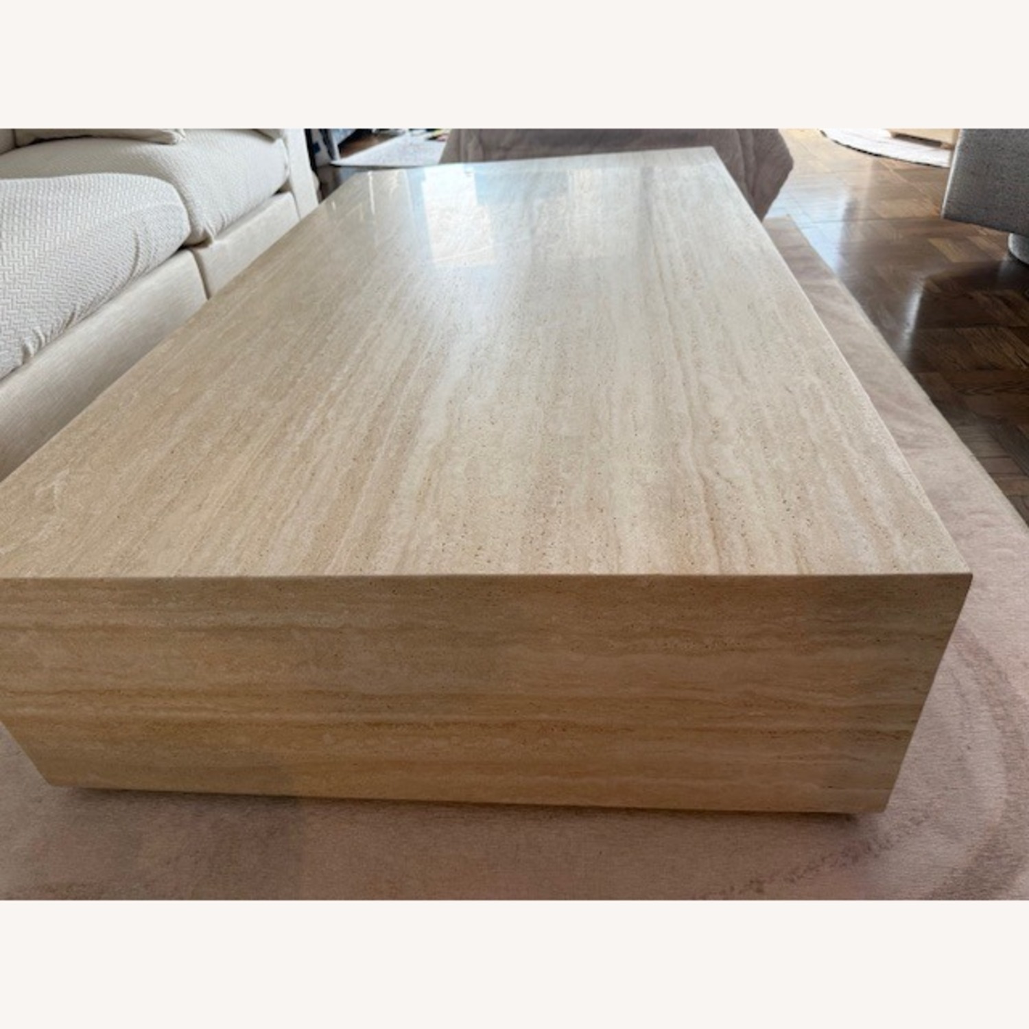 Travertine Plinth Coffee Table - image-3