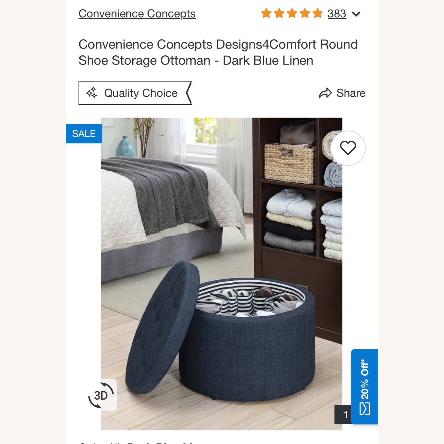 Blue Storage Ottoman - image-2