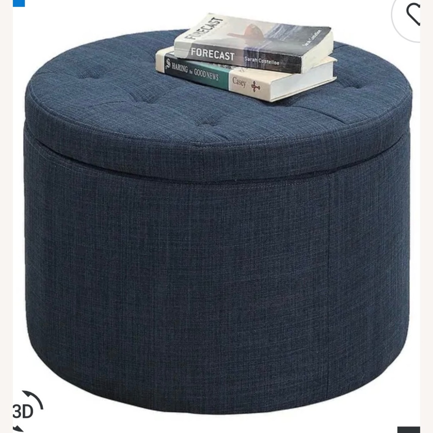 Blue Storage Ottoman - image-1