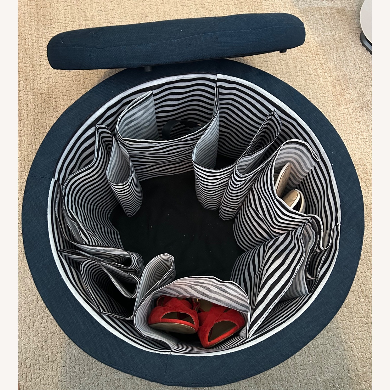 Blue Storage Ottoman - image-4