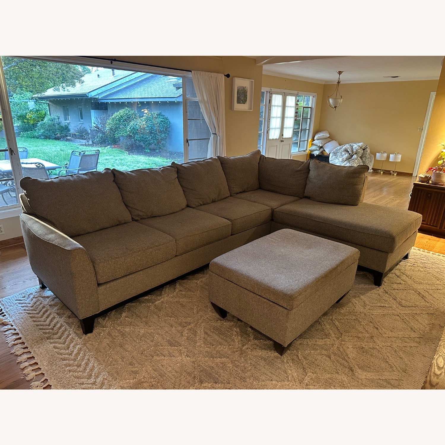 Large Sectional Couch with Ottoman - image-1