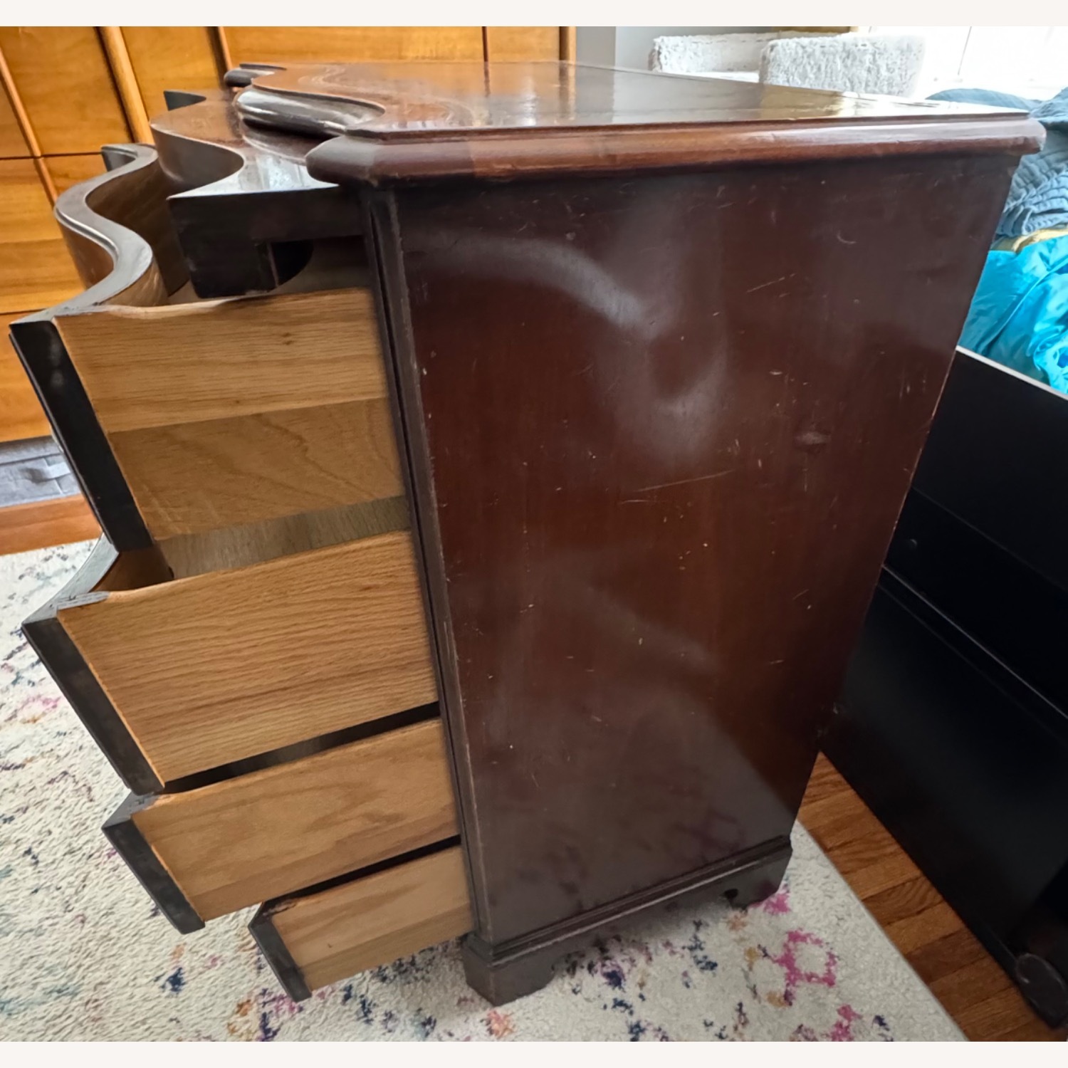 Lane Vintage Chest w Curved wood Leather Top - image-8