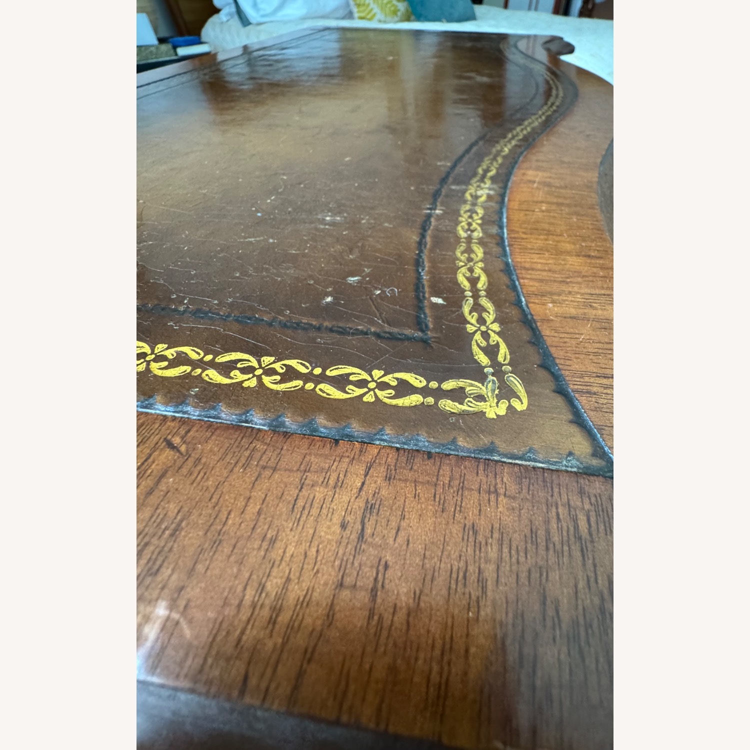 Lane Vintage Chest w Curved wood Leather Top - image-6