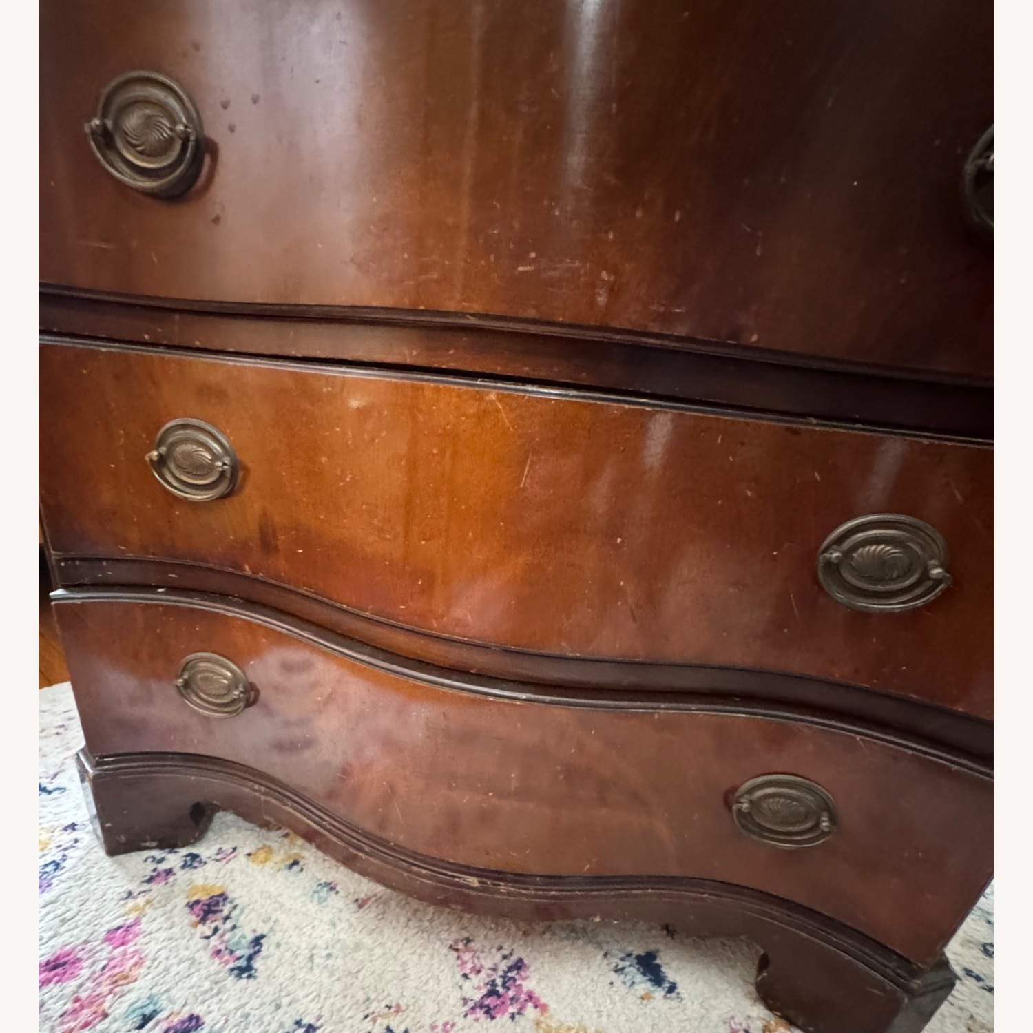 Lane Vintage Chest w Curved wood Leather Top - image-5