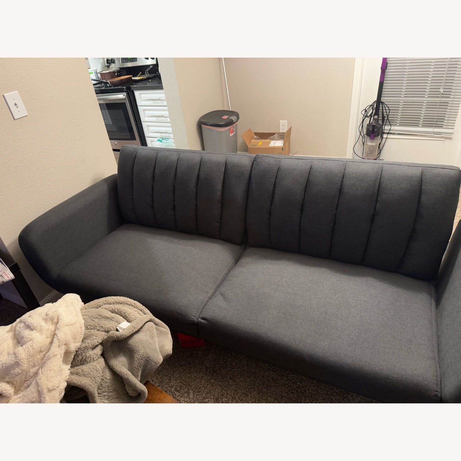 Novogratz Brittany Sofa Futon Dark Gray - image-2