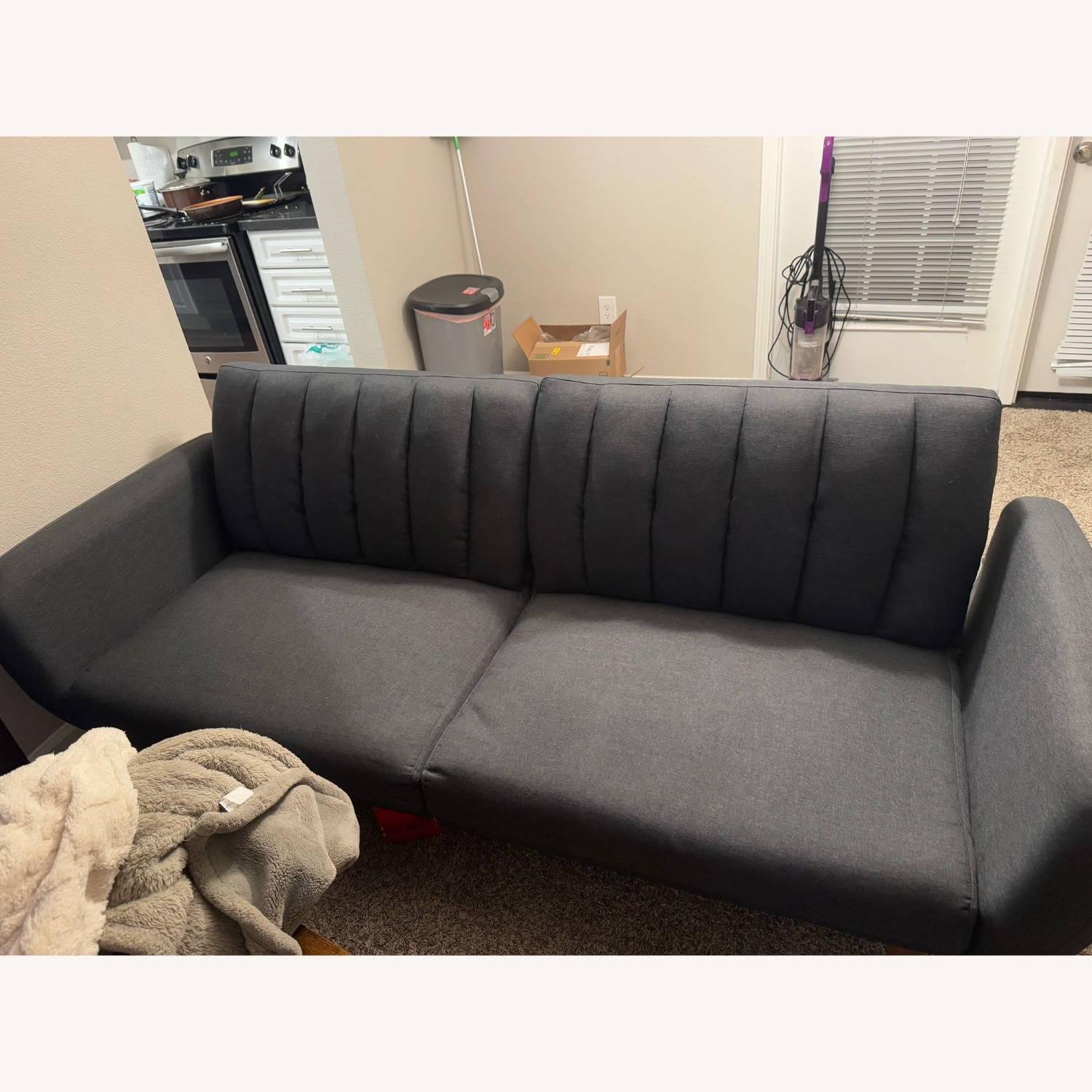 Novogratz Brittany Sofa Futon Dark Gray - image-1