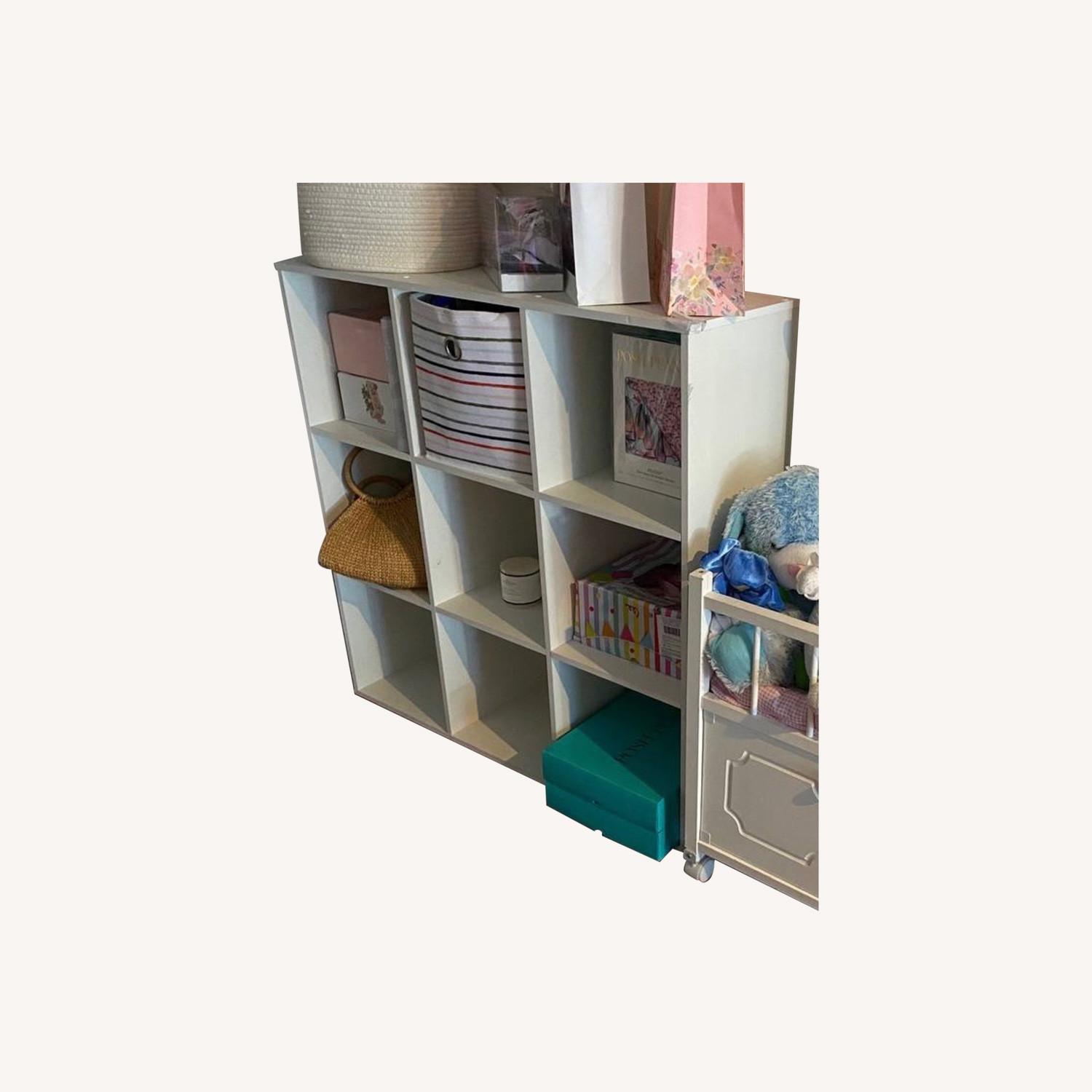 9 Cube Storage Compartments Bookcase Organizer - image-0