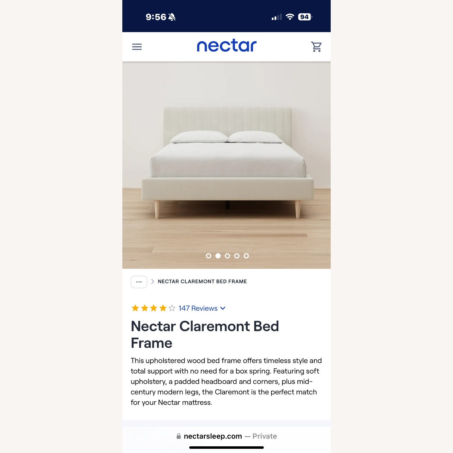 Nectar Sleep Claremont Bed Frame - image-1