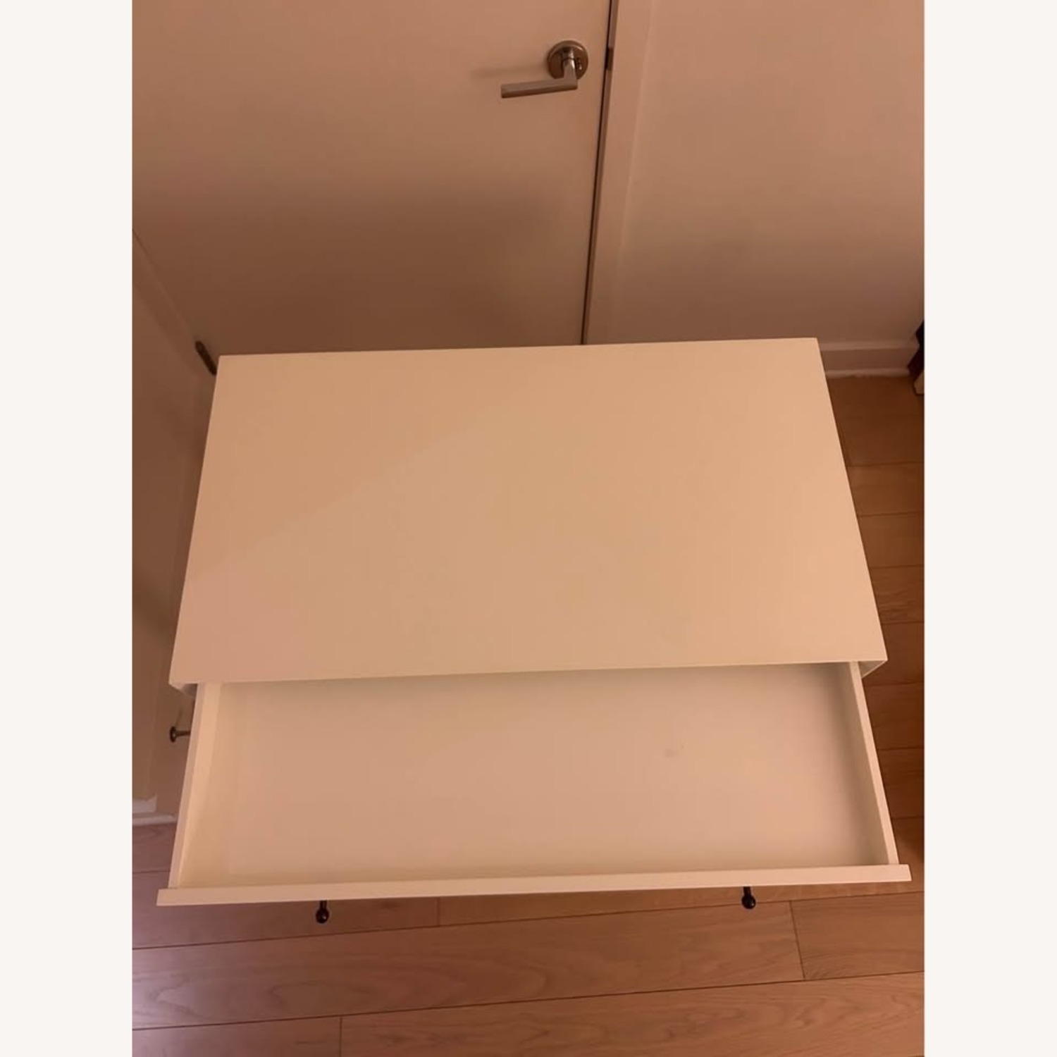 CB2 White Desk with Drawer - image-2