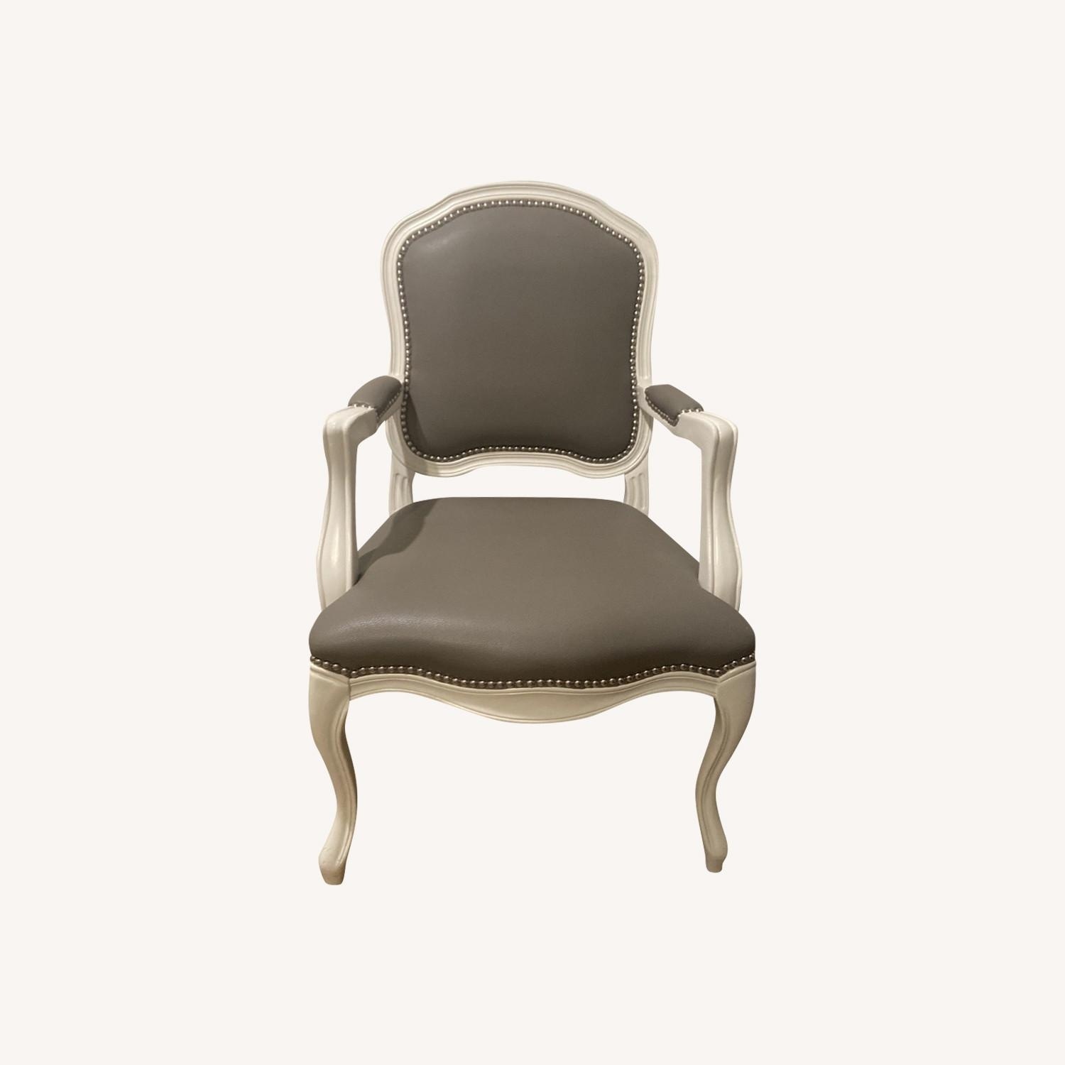 CB2 Stick Around White Grey Arm Chair - image-5