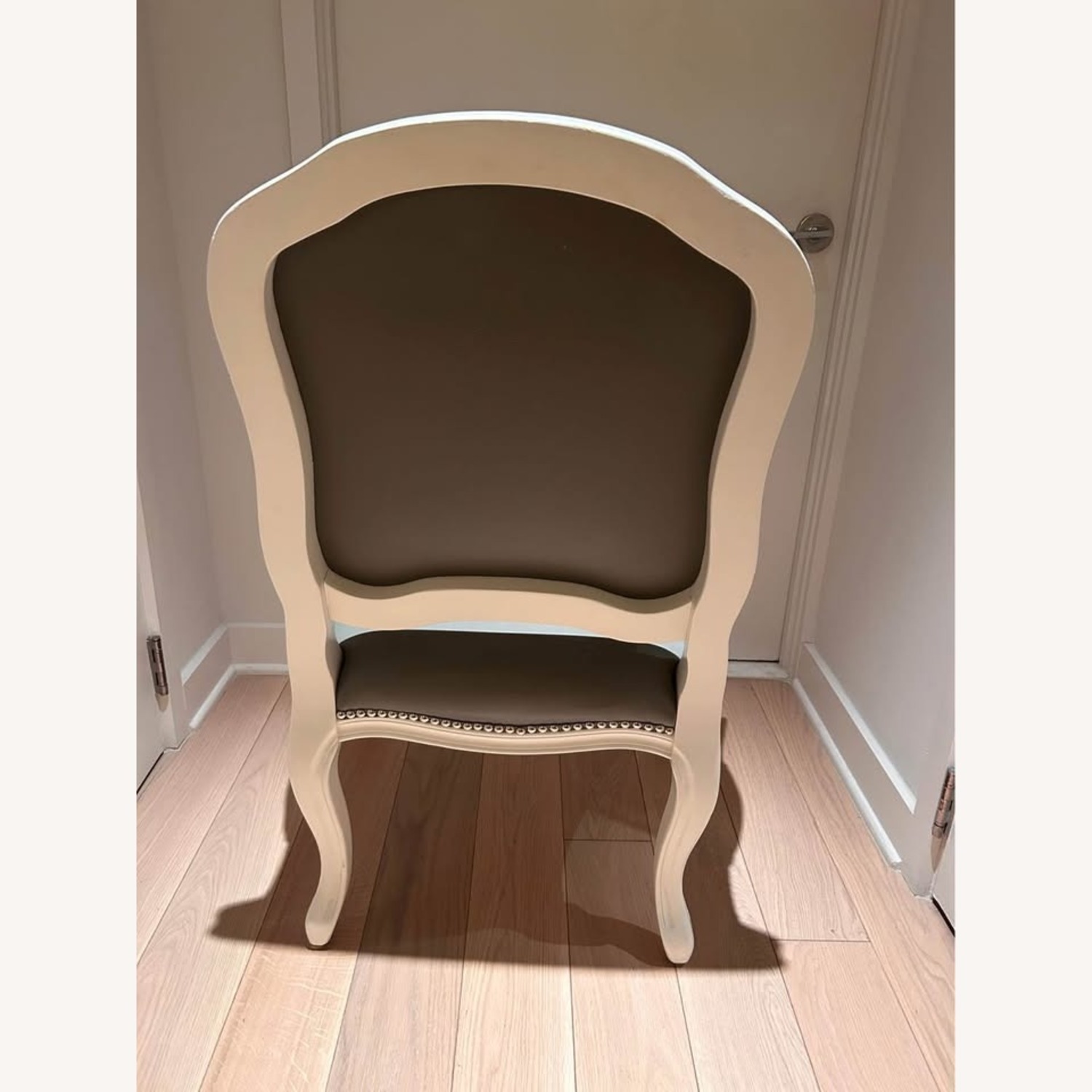 CB2 Stick Around White Grey Arm Chair - image-3