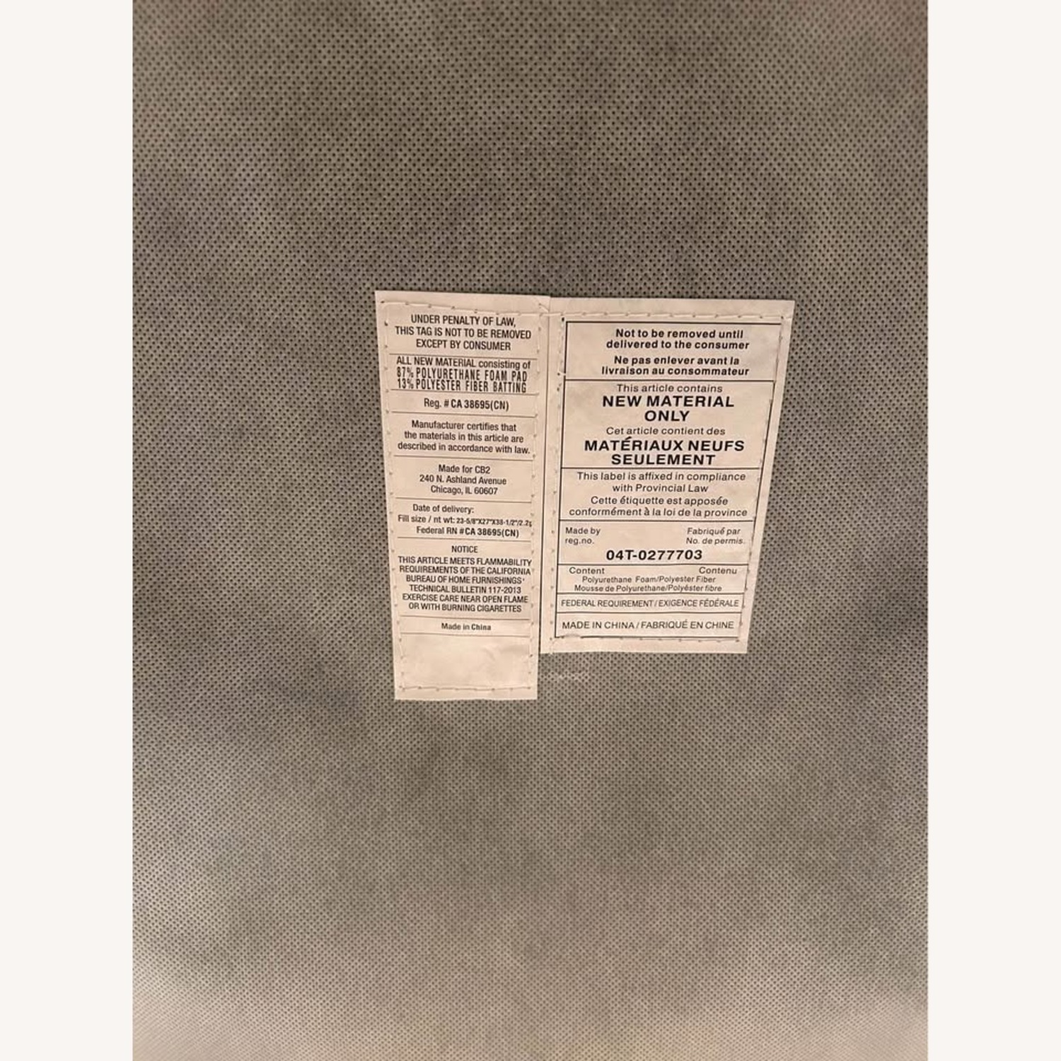 CB2 Stick Around White Grey Arm Chair - image-4