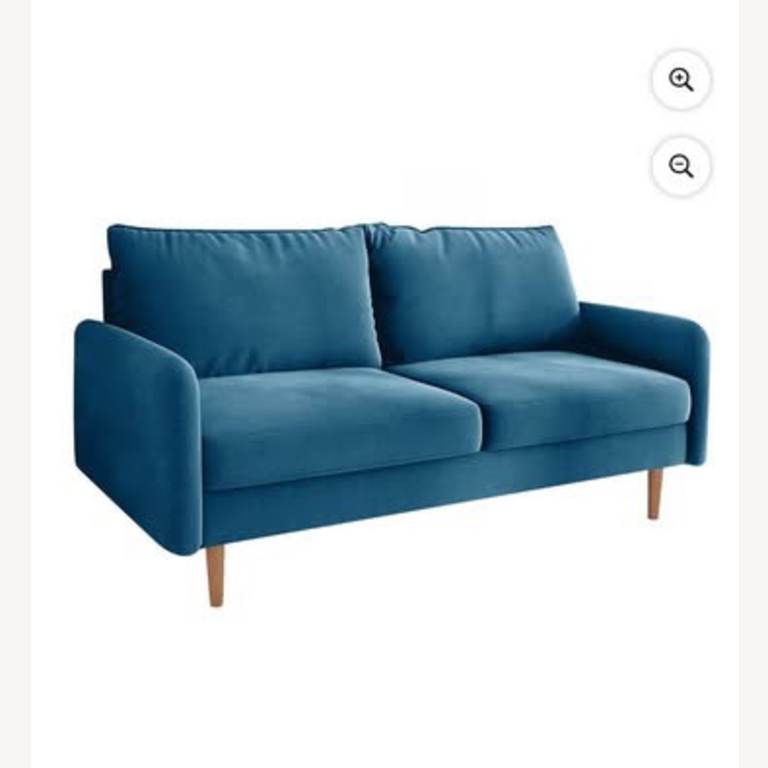 Walmart 56.3'' Velvet Round Arm Loveseat Couch - image-3