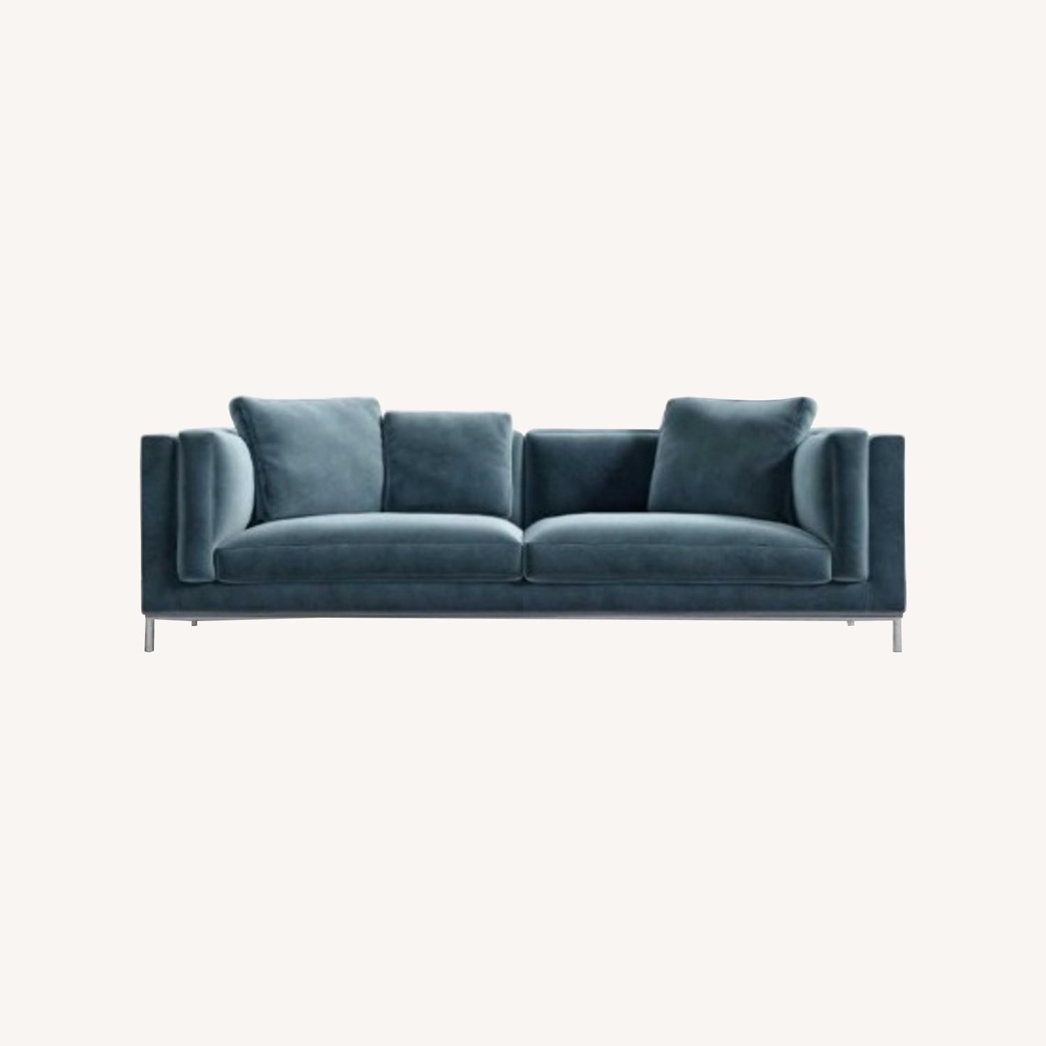 Rove Concept Nico Blue Velvet Sofa 94' - image-0