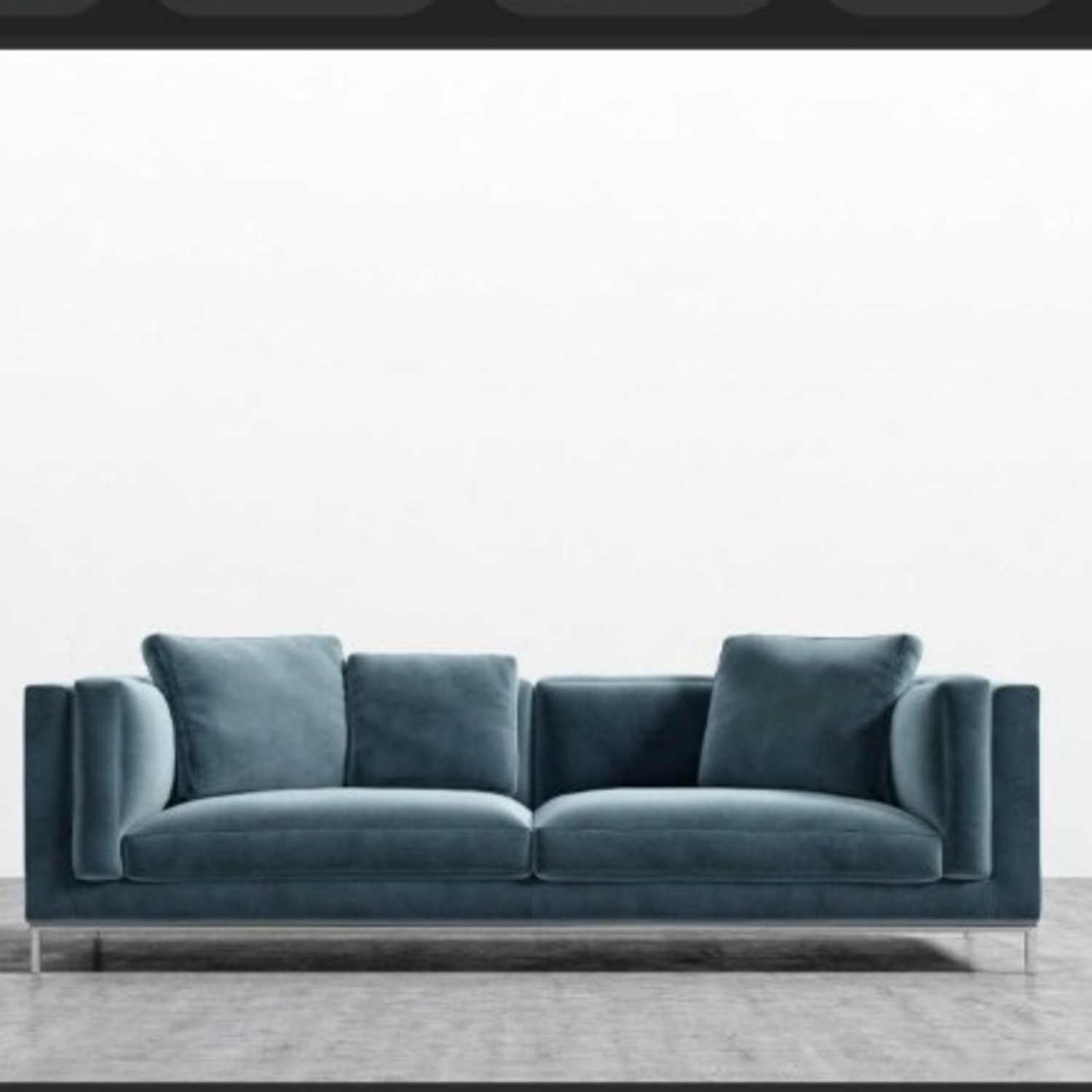 Rove Concept Nico Blue Velvet Sofa 94' - image-1