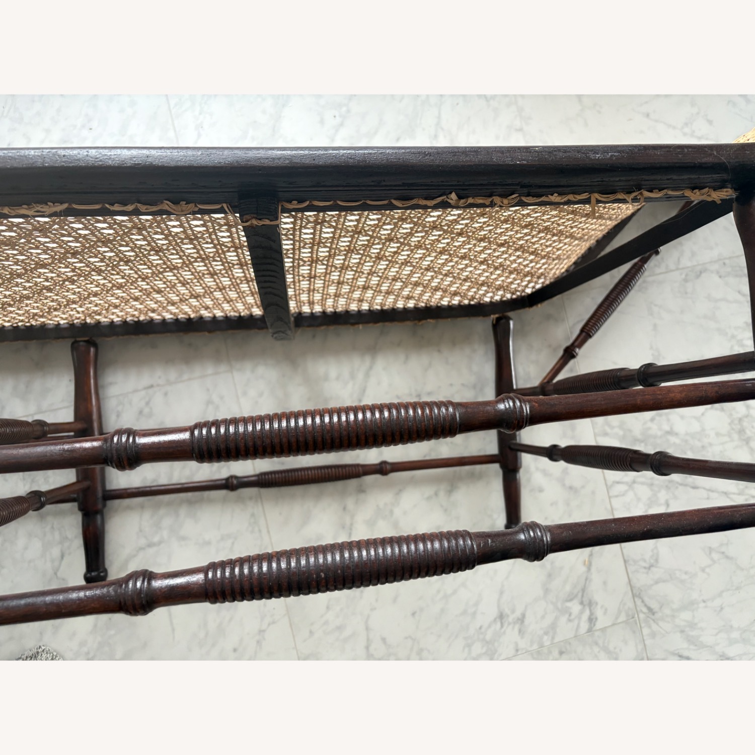 Vintage Colonial Handwoven Cane Chaiselongue - image-3