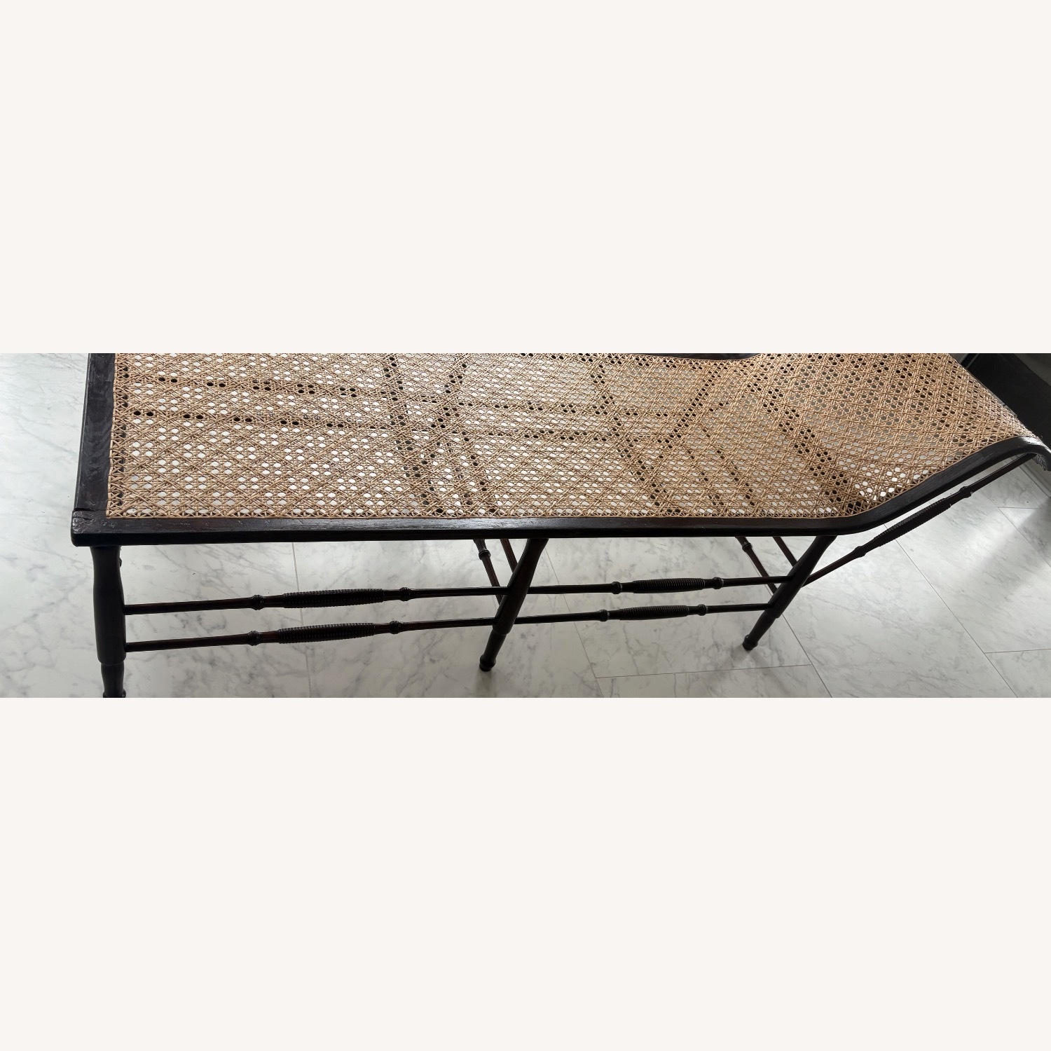 Vintage Colonial Handwoven Cane Chaiselongue - image-7