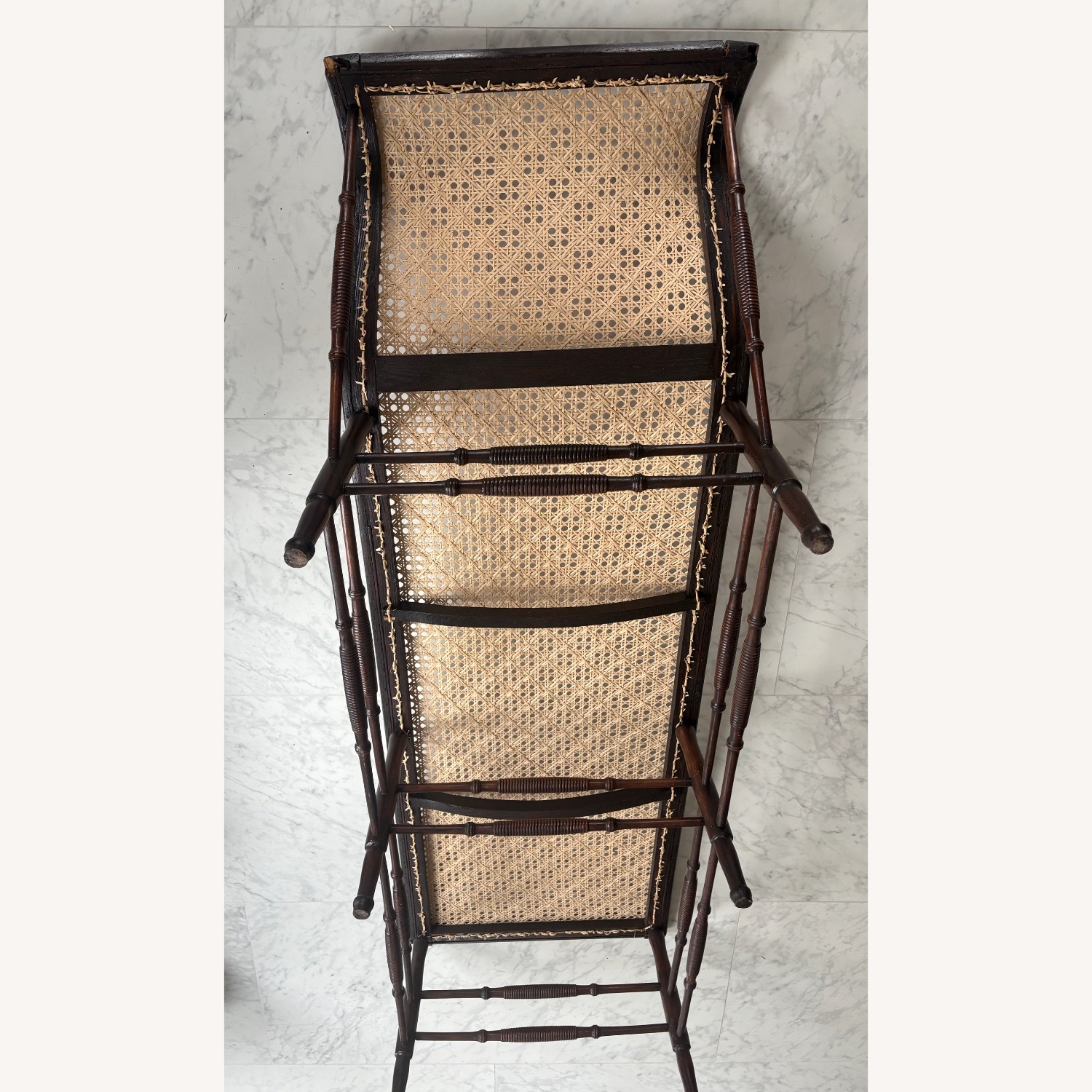 Vintage Colonial Handwoven Cane Chaiselongue - image-5