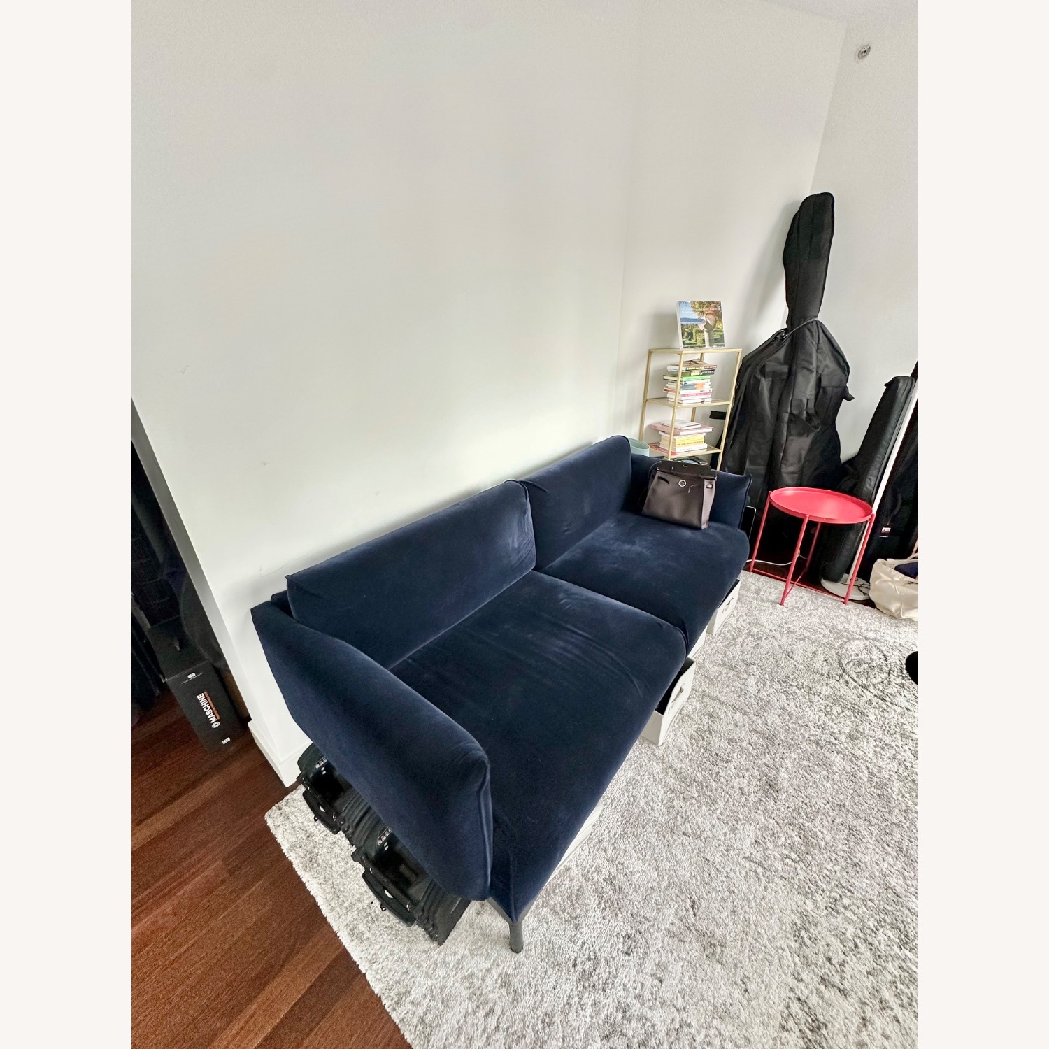 IKEA ÄPPLARYD Blue Velvet Couch Loveseat - image-4
