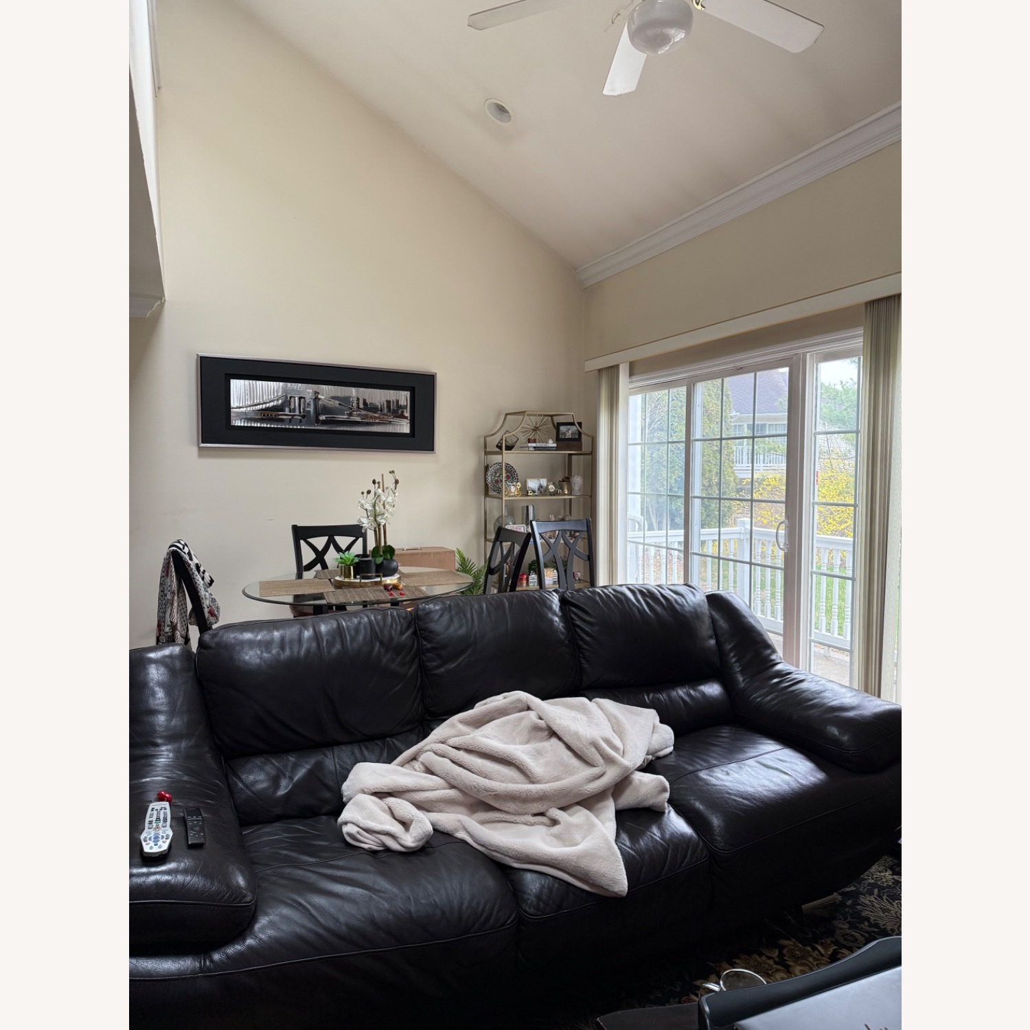 Raymour & Flanigan Delfina Leather Couch - image-1