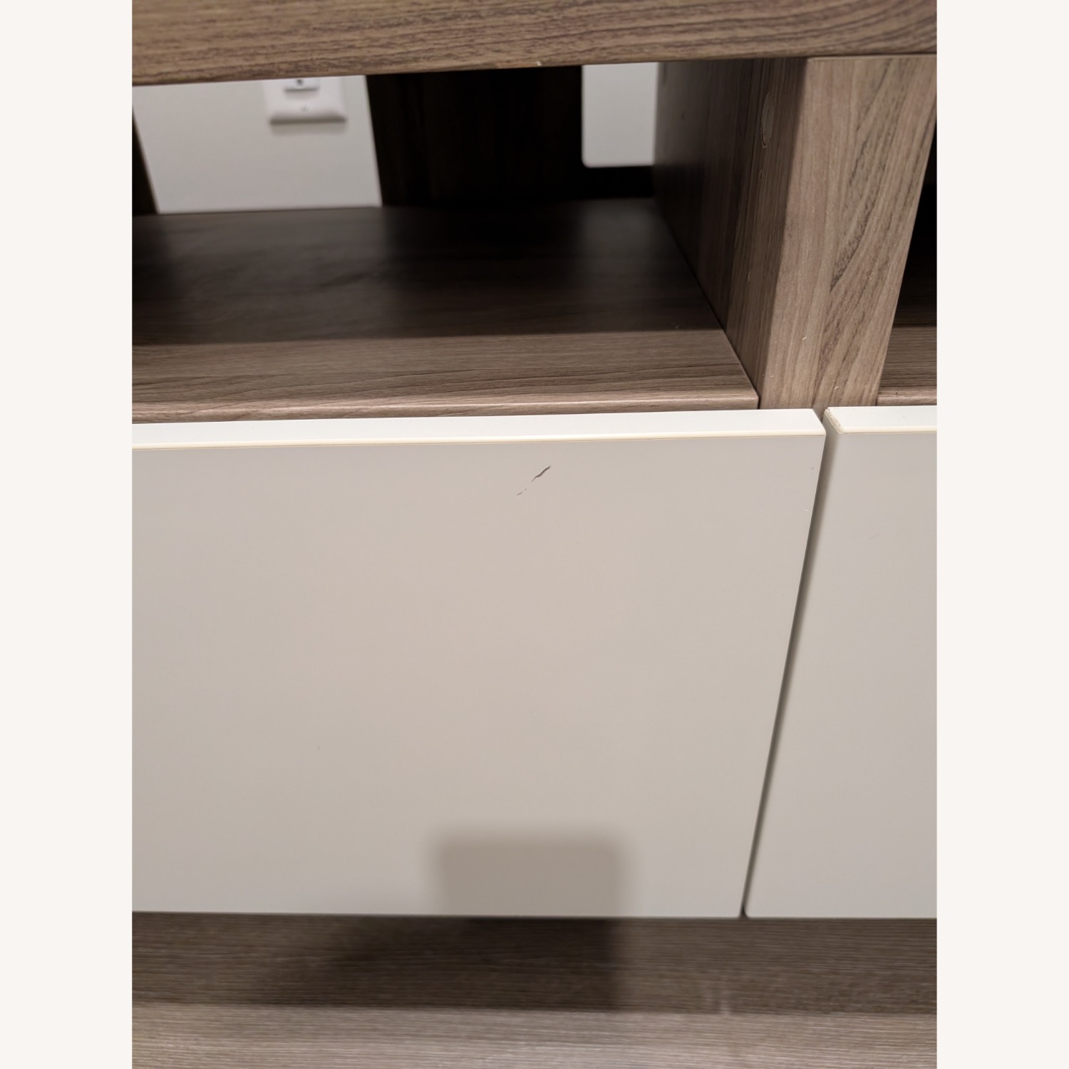 IKEA White and Dark Wood TV Stand  - image-7