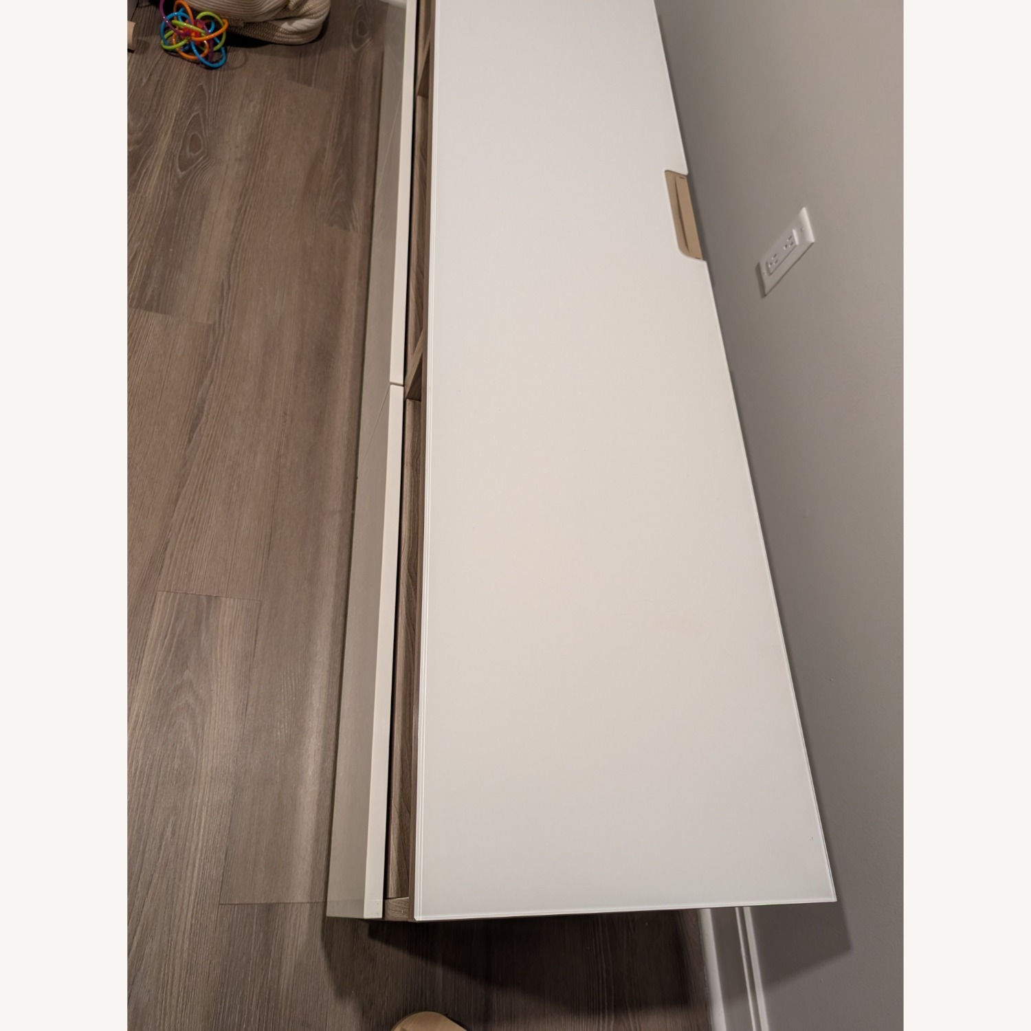 IKEA White and Dark Wood TV Stand  - image-3