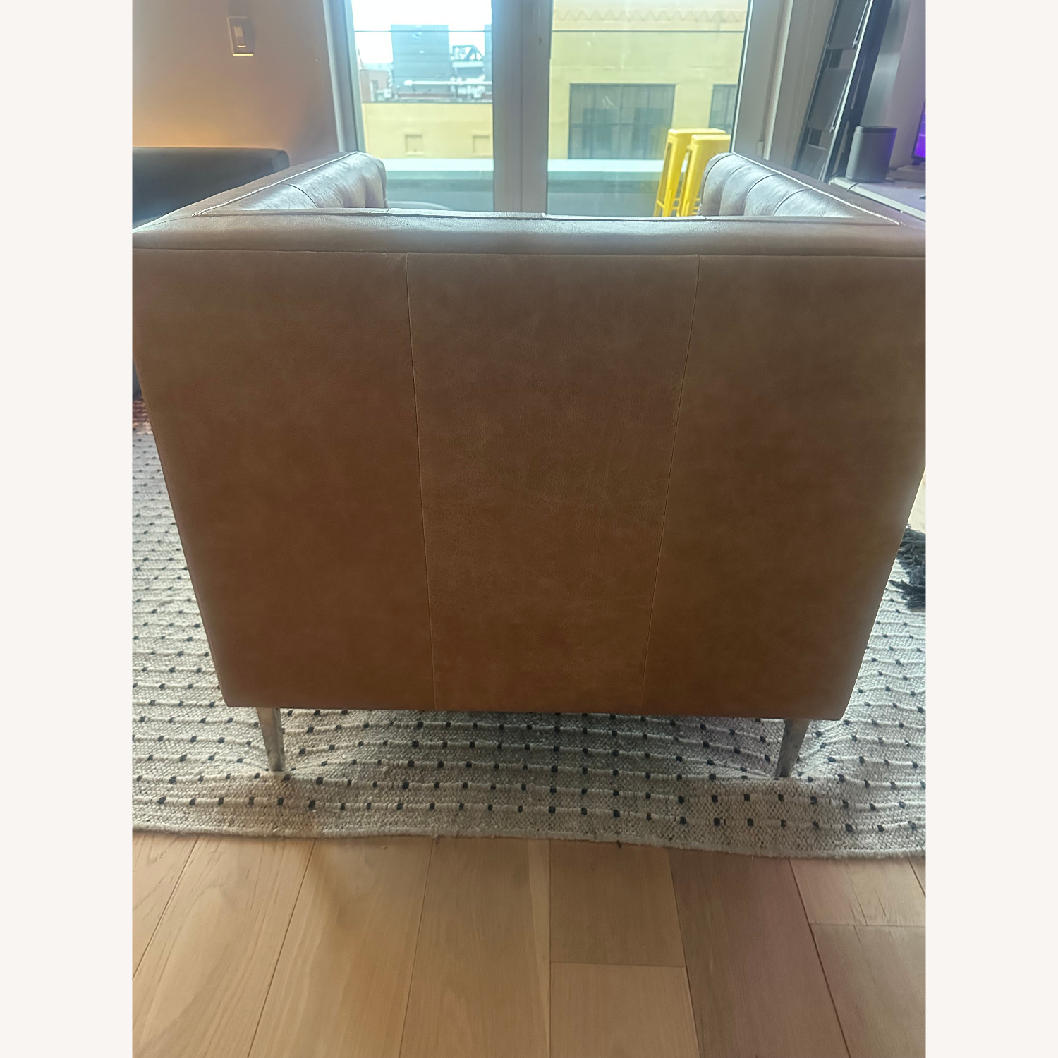 CB2 Savile Bello Saddle Leather Tufted Chair - image-4