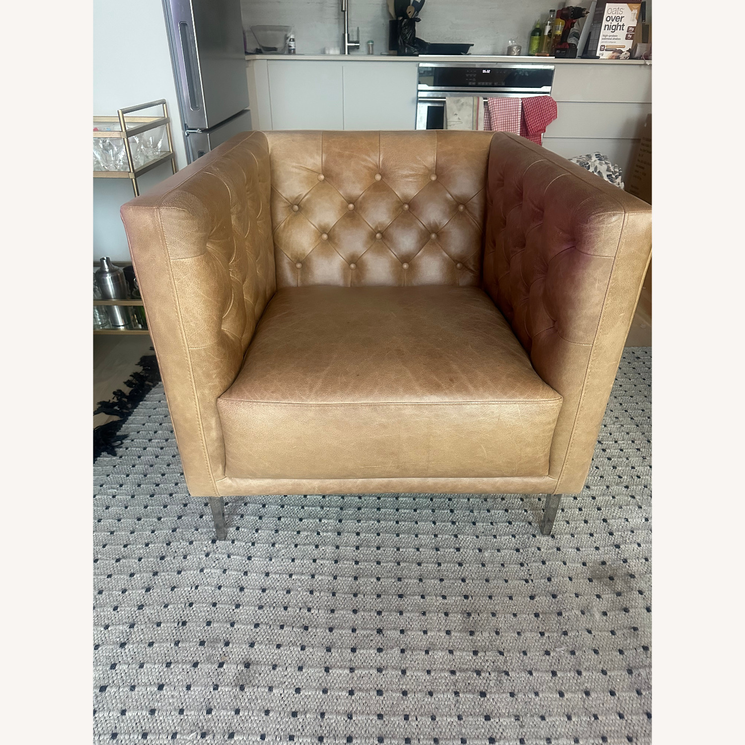CB2 Savile Bello Saddle Leather Tufted Chair - image-2