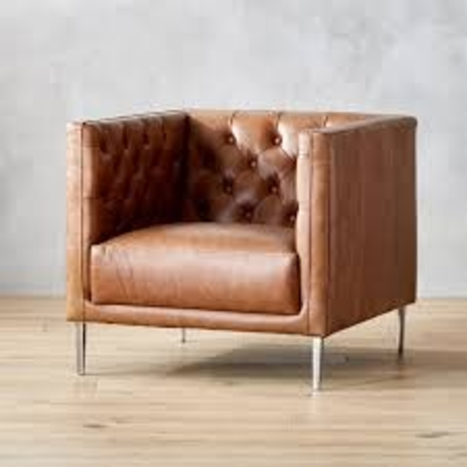 CB2 Savile Bello Saddle Leather Tufted Chair - image-5
