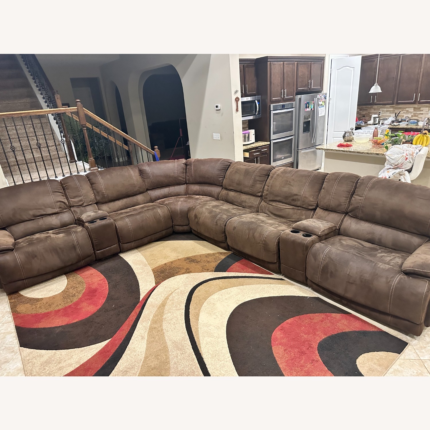 Rooms To Go Brown Multi Sectional With Auto/Manual Recliner - image-2