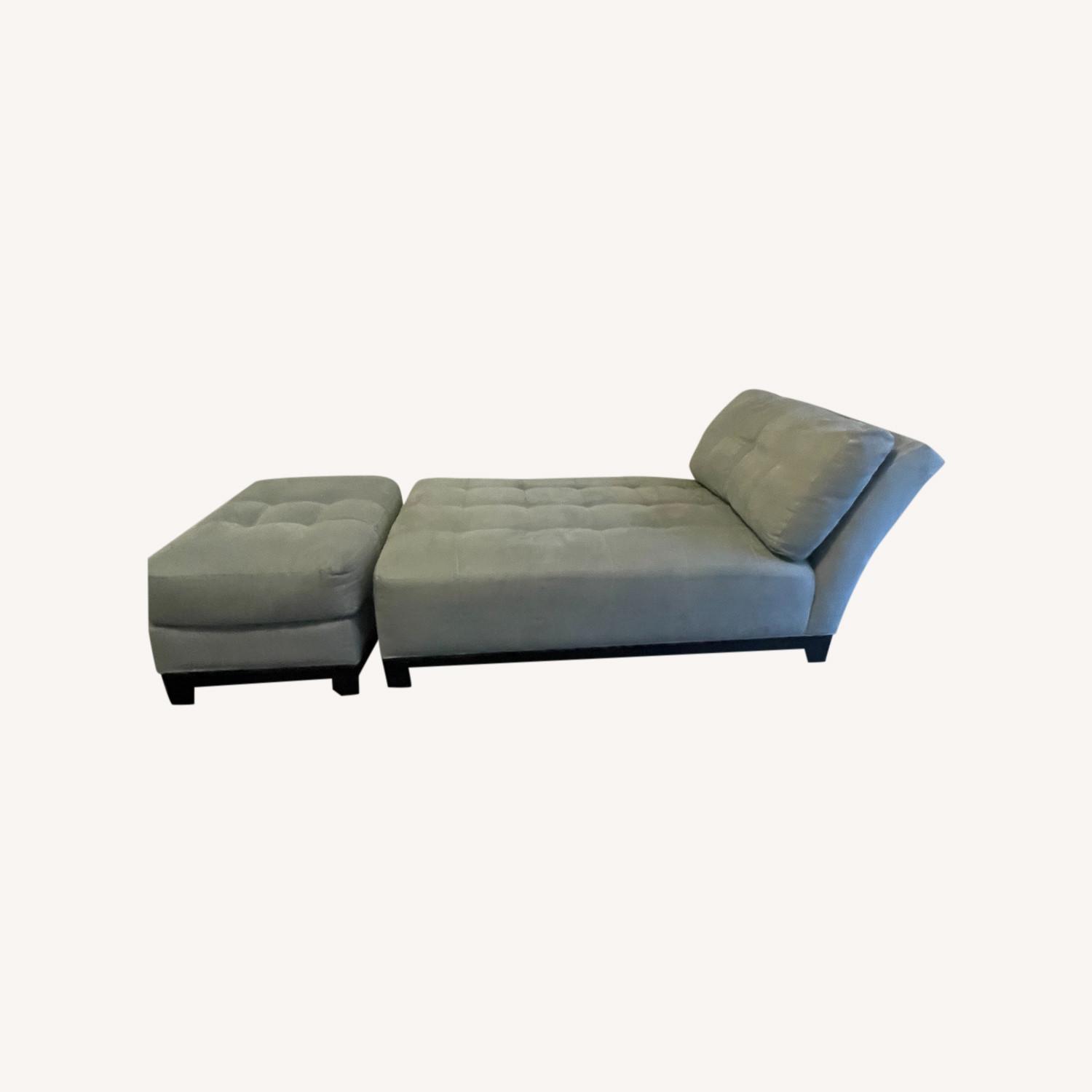Tufted Chaise Lounge with Ottoman - image-0