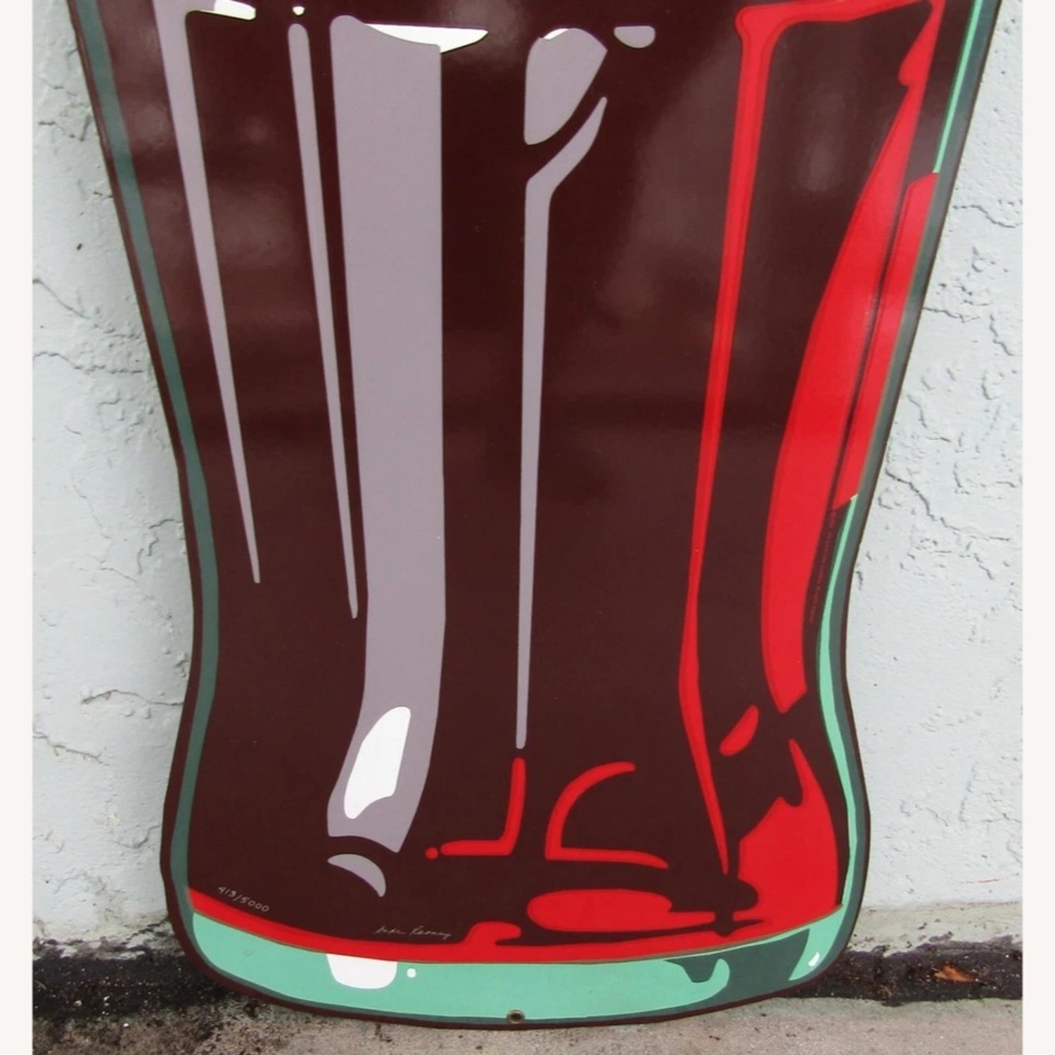 Rare Signed Ande Rooney Metal Coke Bottle 44" Tall - image-4