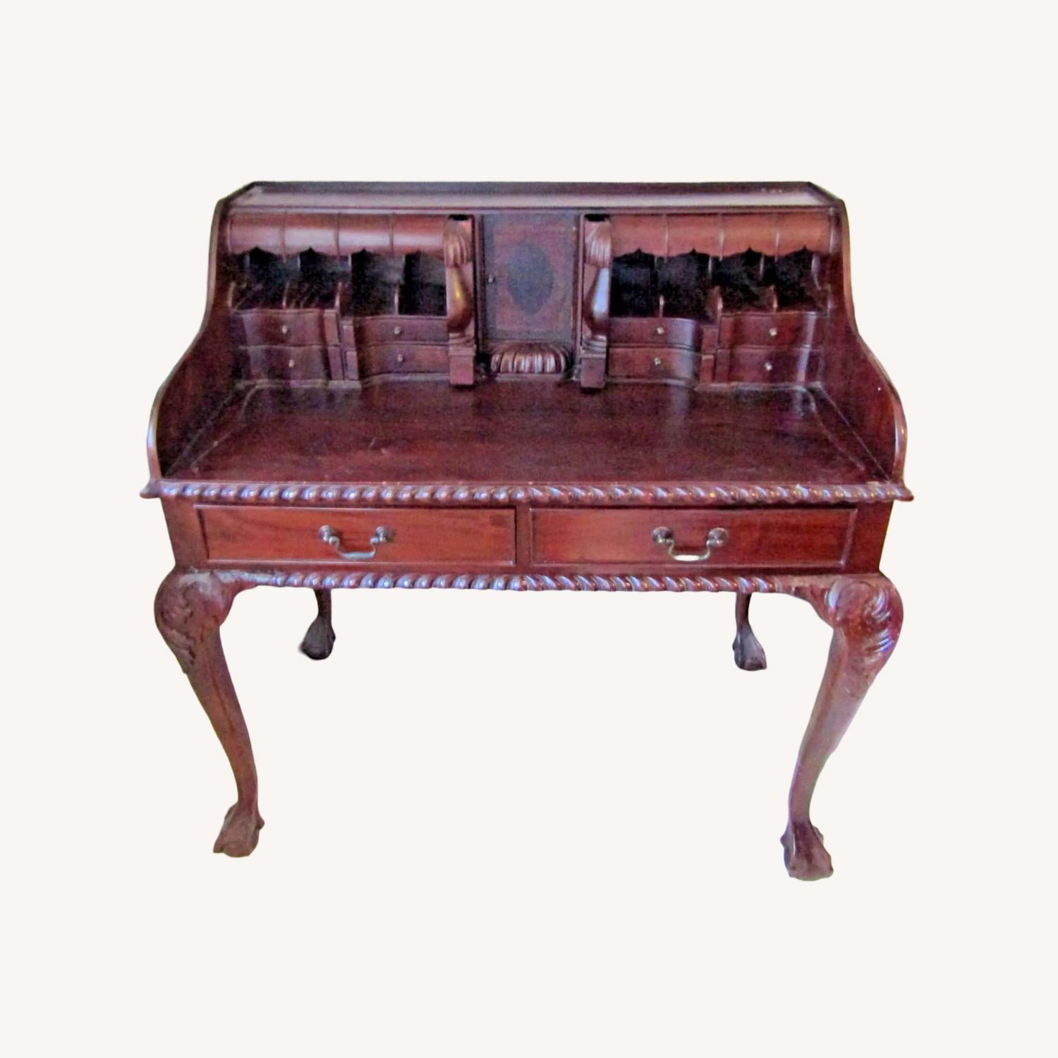 Mahogany Reproduction Chippendale Secretary Desk - image-0