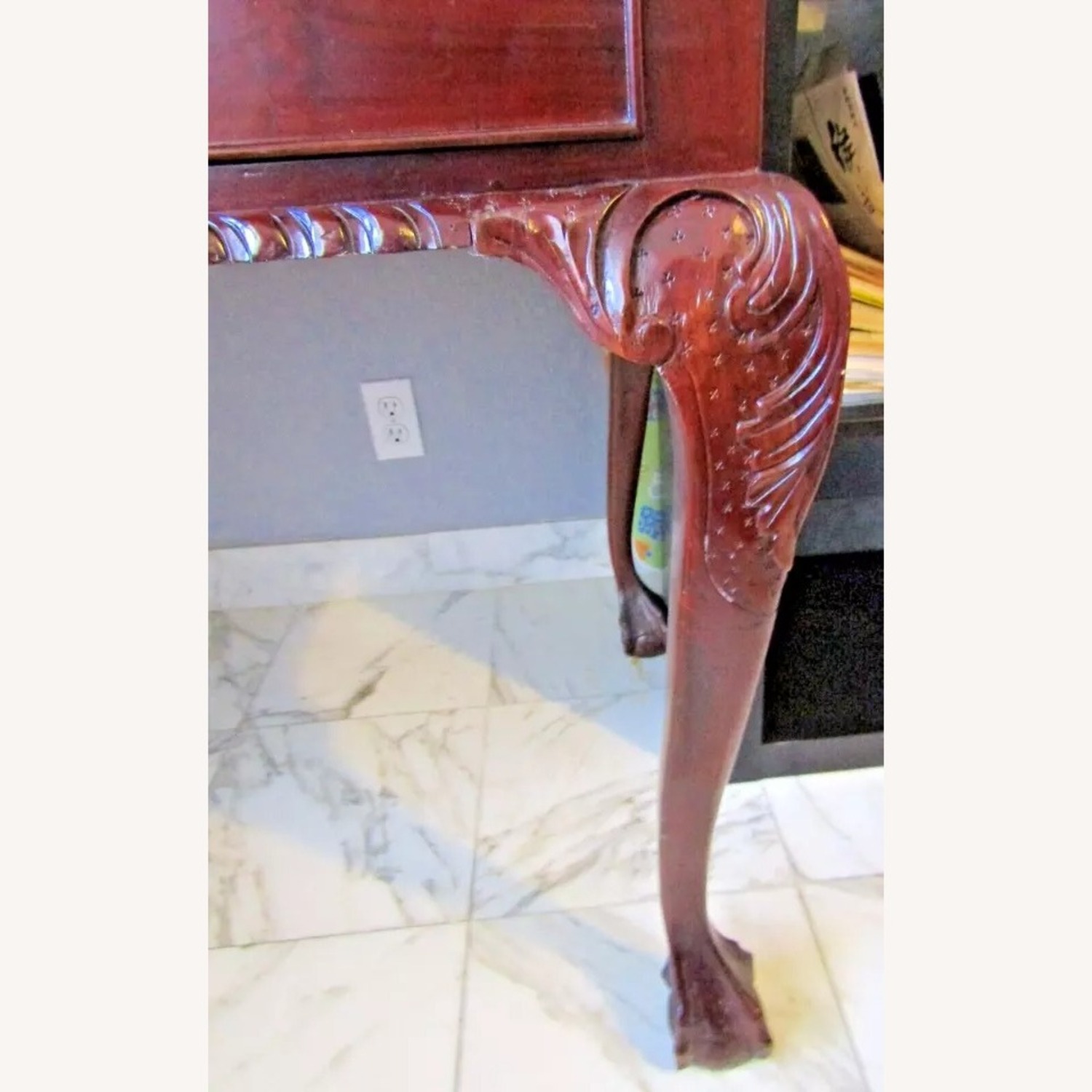 Mahogany Reproduction Chippendale Secretary Desk - image-4